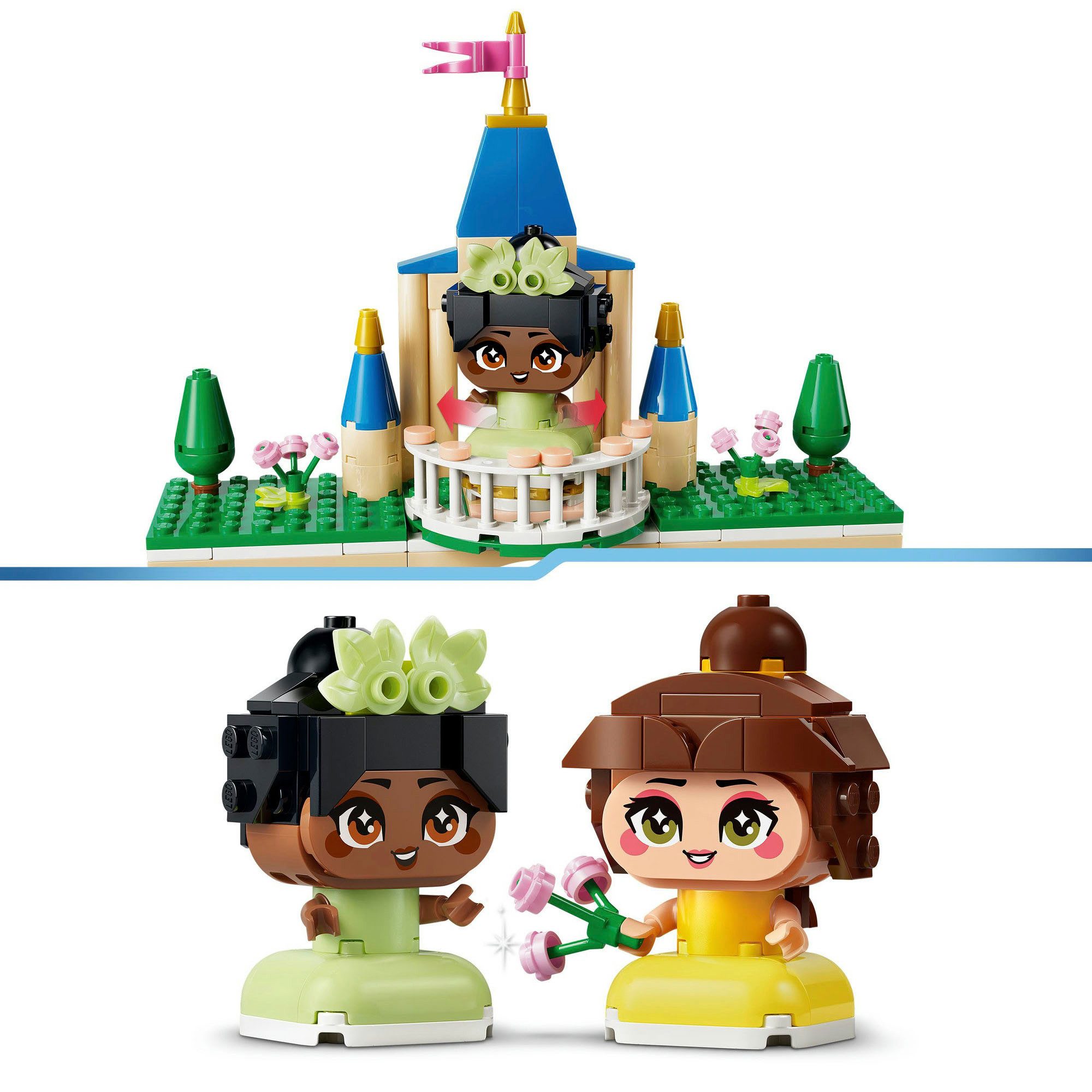 LEGO® Die Mini-Prinzessinnen Belle und Tiana mit ihrem Schloss (43291) Konstruktionsspielsteine, (358 St), LEGO Disney Princess, Made in Europe – Bild 5 von 5