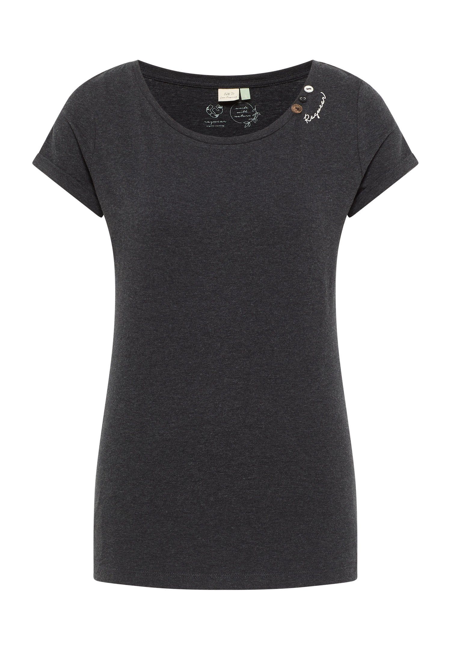 Nachhaltige Dark GOTS T-Shirt ORGANIC Ragwear Vegane A Mode Grey FLORAH &