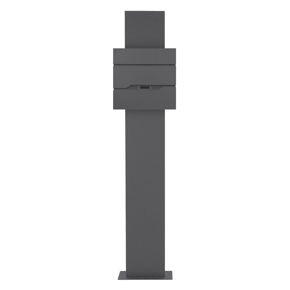 ML-DESIGN Standbriefkasten Briefkasten Postkasten mit Zeitungsfach, inkl. Standfuß, Briefkastenanlage mit Ständer Anthrazit 170cm Mailbox mit Pfosten