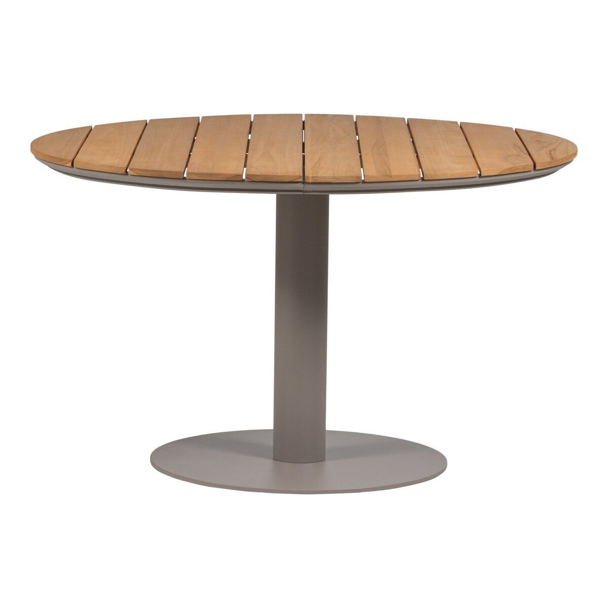 WOOOD Esstisch Vela - Aluminium & Holz Natur, Ø 122 cm, Luxuriöse Materialkombination, großzügige Tischplatte
