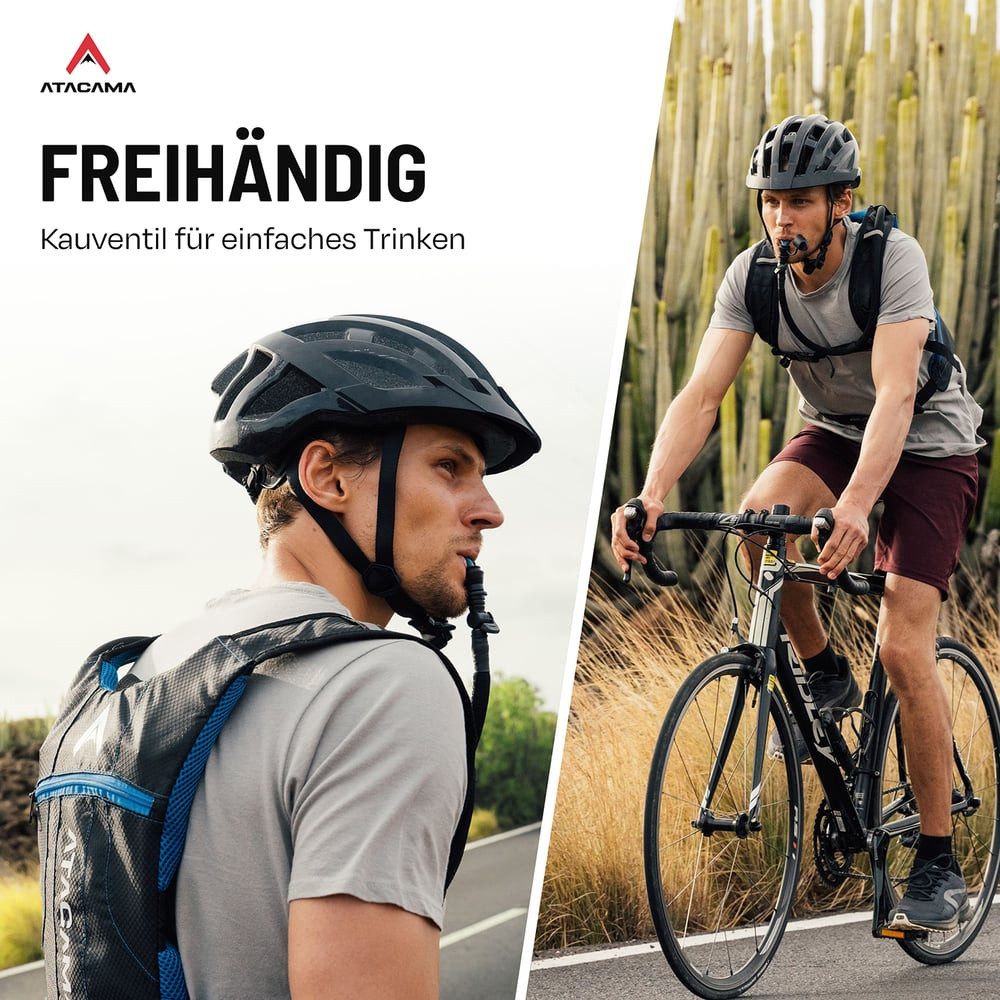 Atacama Rucksack 350 g ultra-leicht mit Polsterung und Bladder, Wandern Laufen Wintersport Motorrad Joggen Skifahren wasserfest – Bild 3 von 5