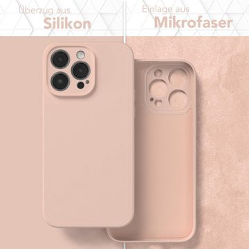 EAZY CASE Handyhülle TPU Hülle für Apple iPhone 14 Pro Max 6,7 Zoll, Silikon Schutzhülle mit Kameraschutz kratzfest bumper Rosa Altrosa