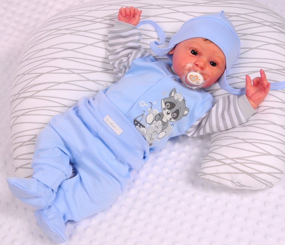 La Bortini Anzug 3-teilig Baby Anzug 3Tlg. Hose Hemdchen Mütze 44 50 56 62  68, Material: 100% Baumwolle