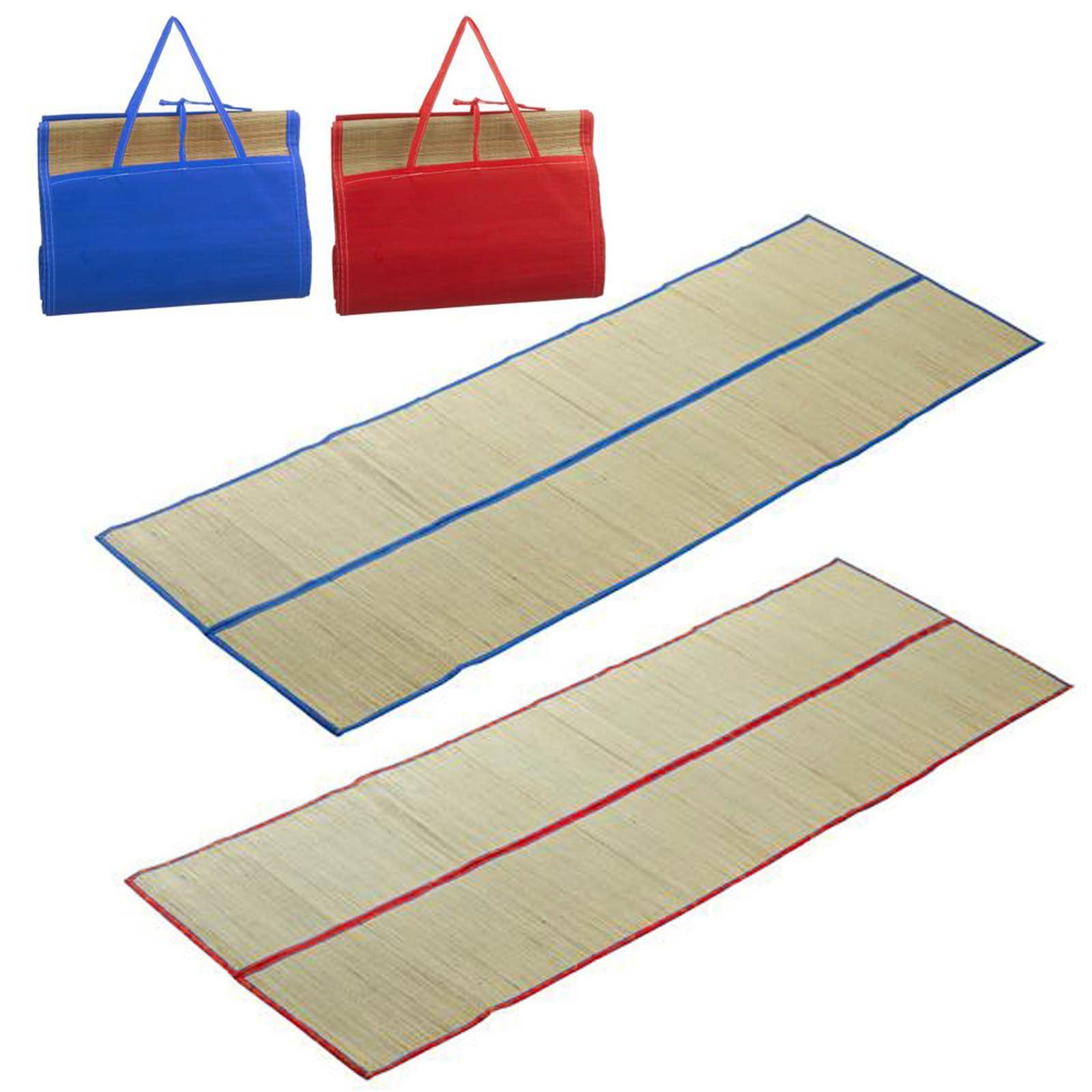 HAC24 Strandtuch Strohmatte 180 x 60 cm Liegematte Faltbar Rollmatte Strand Matte, (2-St), mit Tragegriffen