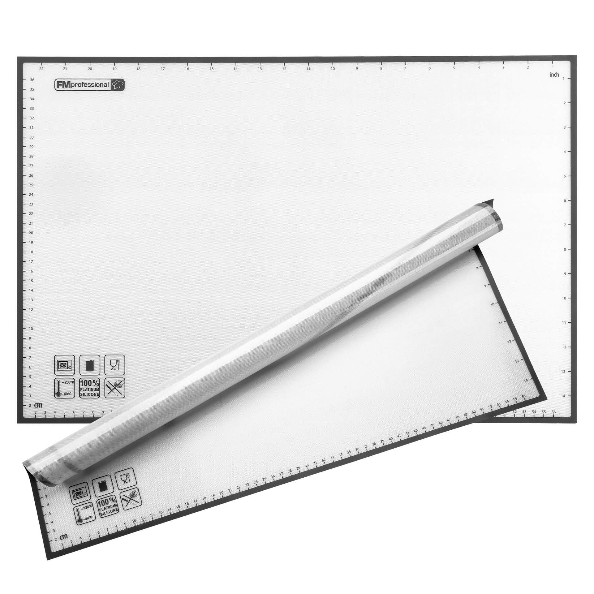 FMprofessional Ausrollmatte Silikonbackmatte aus hochwertigem Silikon, Silikon (1-tlg), Antihaft, für Backofen & Mikrowelle
