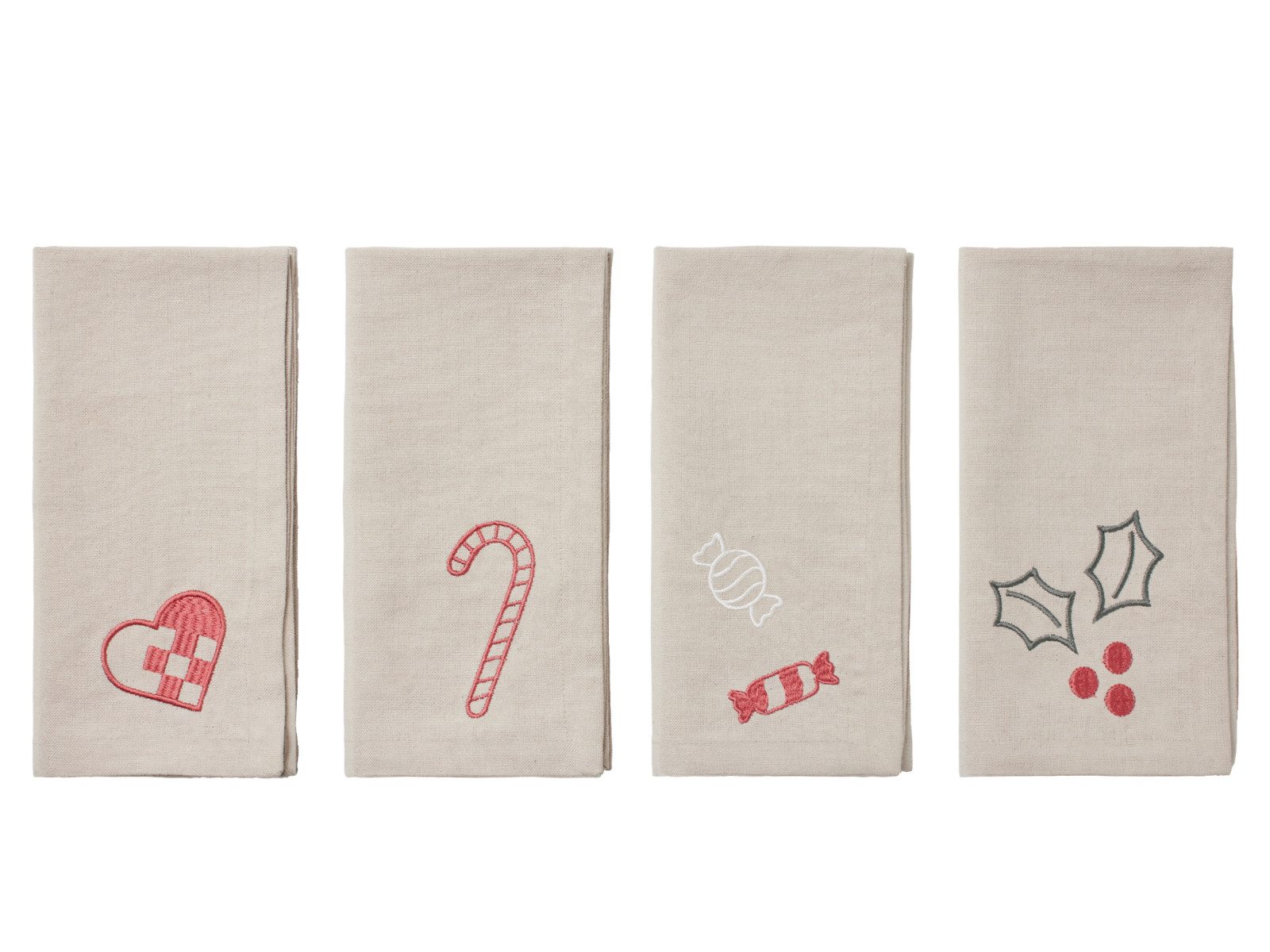 Broste Copenhagen Stoffserviette Fryd Serviette beige 45x45cm Set4