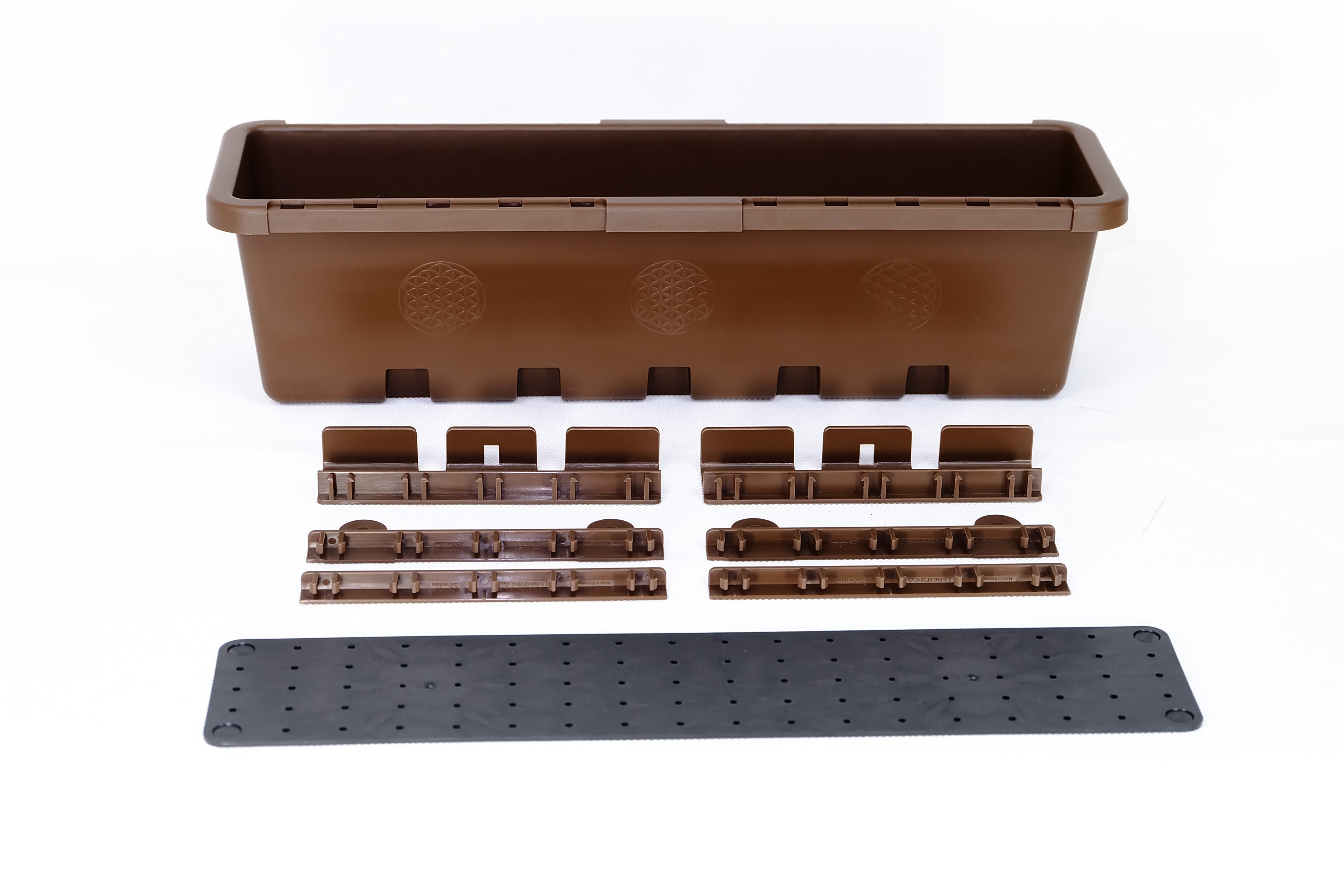 GreenLife Hochbeet / Kräuterbox 5 Stück, terrabraun, komplett (5er Set), integrierter Zwischenboden