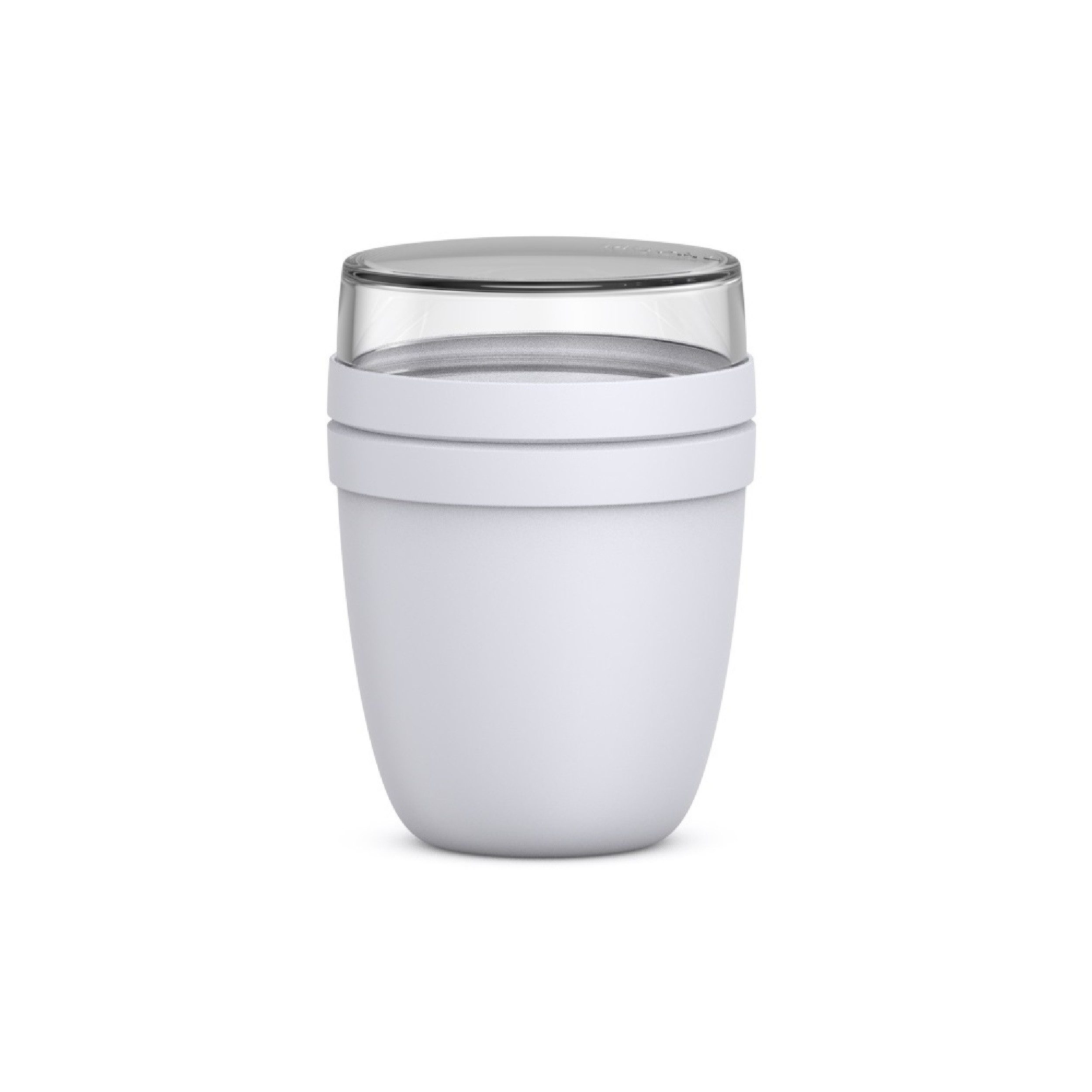 Mepal Lunchbox Lunchpot Ellipse, 500 + 200 ml, Cool Grey, Polypropylen (PP), PCTG, Joghurtbecher & Müslibecher, Unterteilung für Joghurt & Müsli