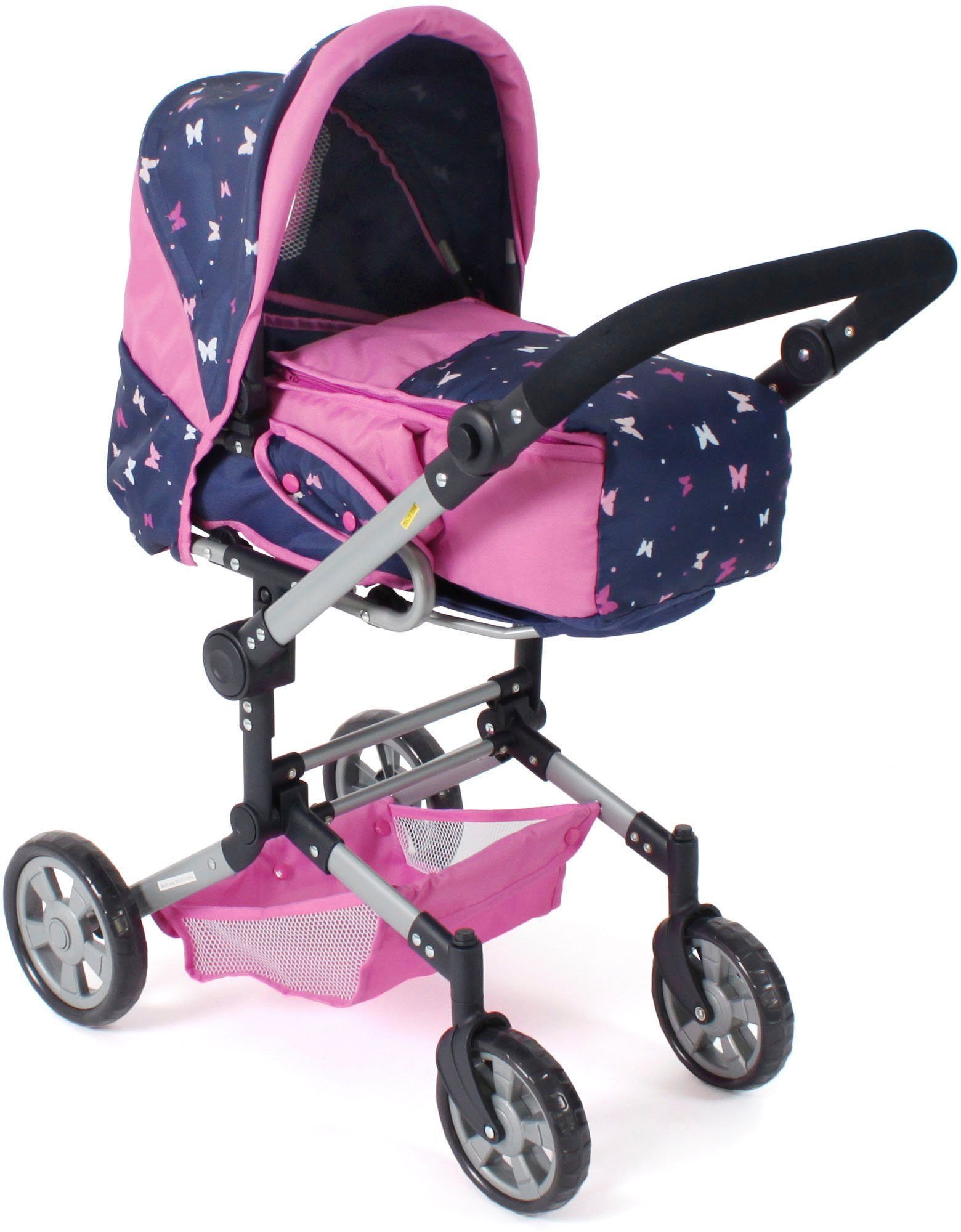 CHIC2000 Kombi-Puppenwagen Jara, Butterfly, rosa, zusammenklappbar