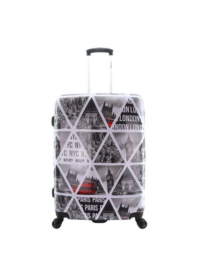 Saxoline® Koffer Cities, mit geometrischem Städte-Print, Mit integriertem  sicher verschließbar TSA-Nummernschloss