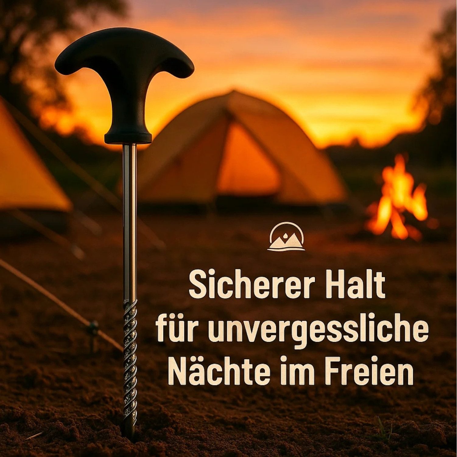 BigDean Zelthering 24 Stück Heringe Erdnägel stabil auch für Harte Böden Zeltheringe, (Packung, 24-St., Zeltheringe), Eindrehbar, Kein Hämmern, Schutzkappen – Bild 2 von 5