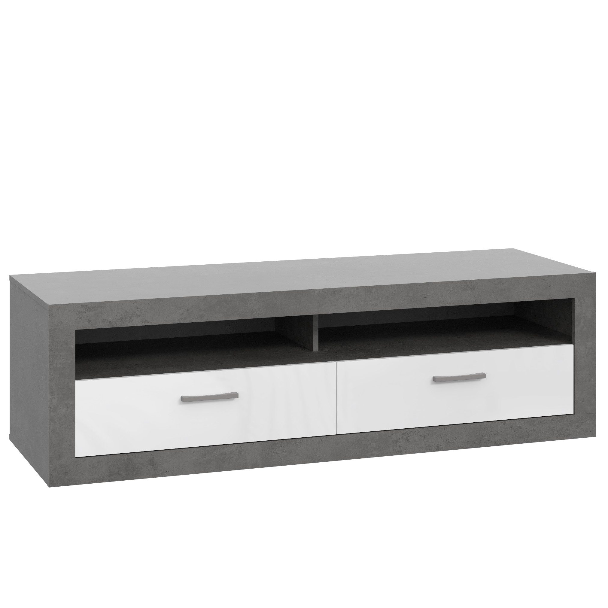 Newroom Lowboard Betonoptik 153 cm, TV Lowboard Betonoptik Modern TV Schrank Fernsehtisch Wohnzimmer