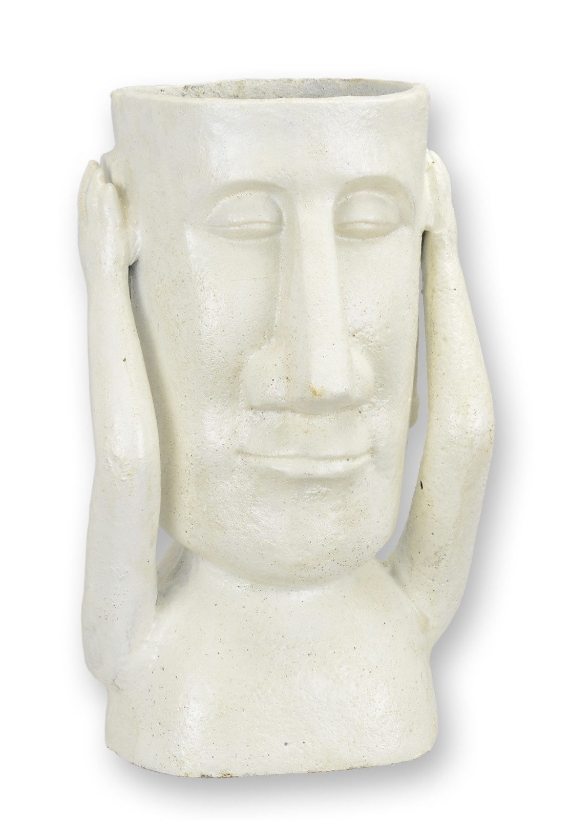 Aubaho Dekoobjekt Ein Moai-Blumenkübel aus Gusseisen Replikat Retro Design Dekoration