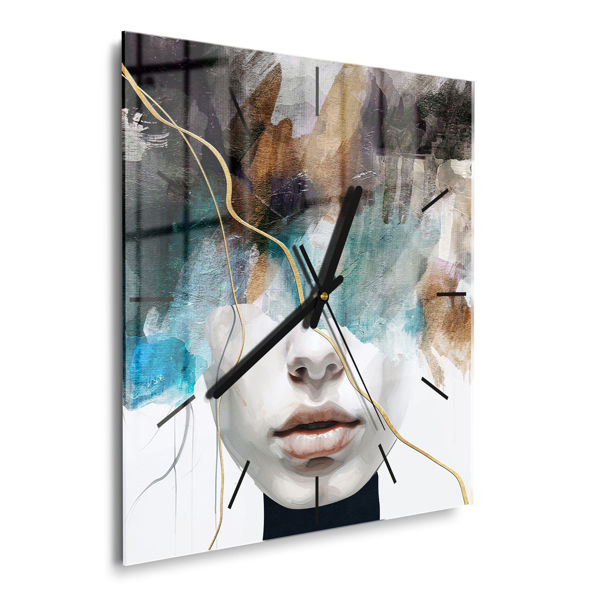 DEQORI Wanduhr 'Gefühlswirbel' (Glas Glasuhr modern Wand Uhr Design Küchenu günstig online kaufen