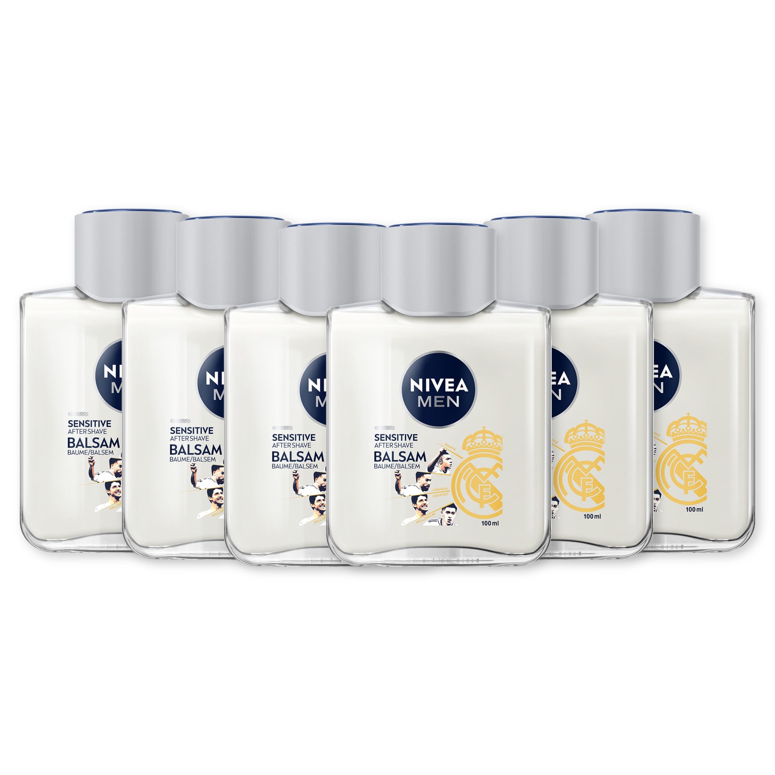 Nivea Men After Sun-Balsam After Shave Sensitive Real Madrid limited Edition 6 x 100ml Set, 6-tlg.