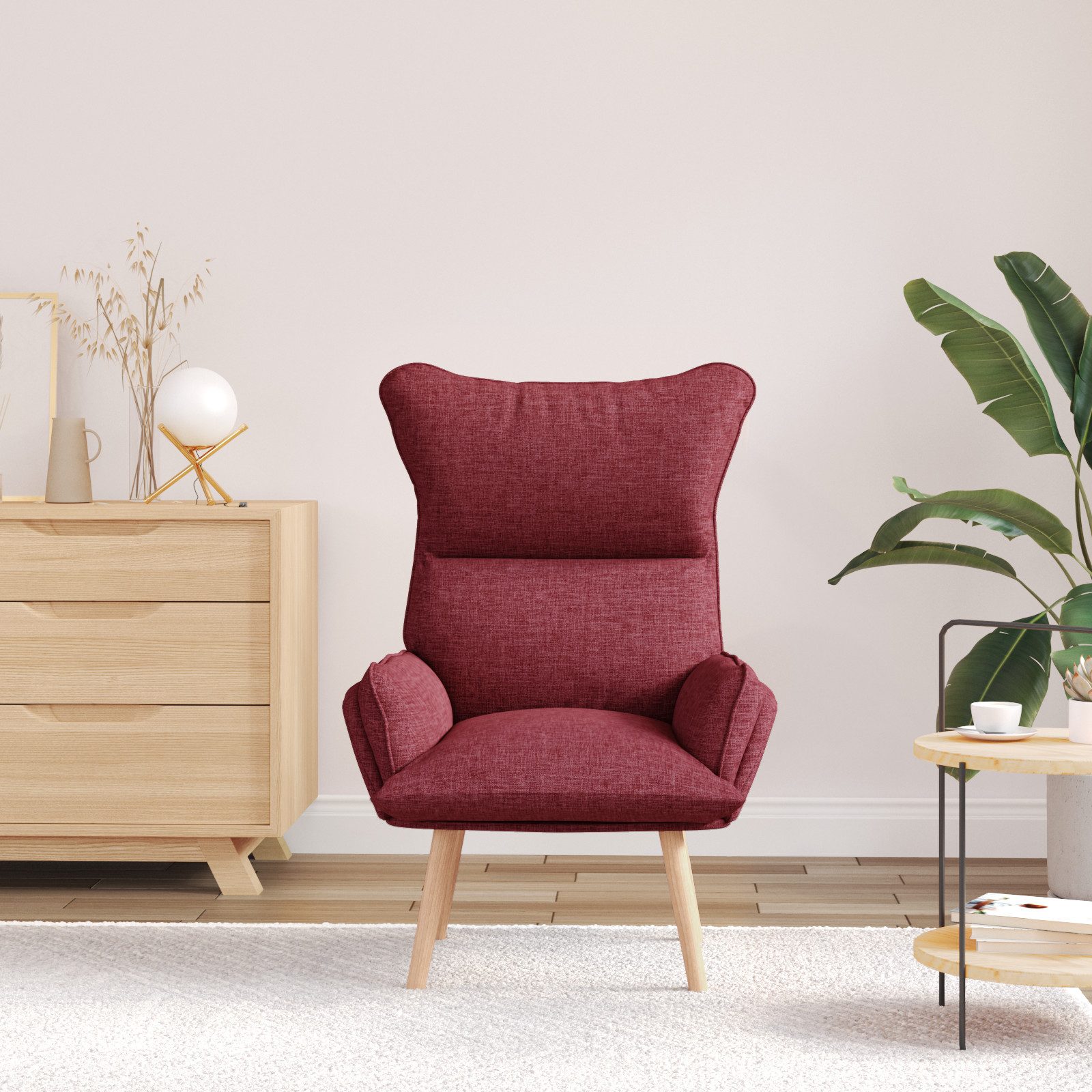 vidaXL Sessel Relaxsessel Weinrot Stoff (1-St) günstig online kaufen
