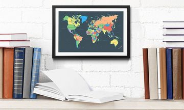 WandbilderXXL Kunstdruck Colorful Map, Weltkarte, Wandbild, in 4 Größen erhältlich