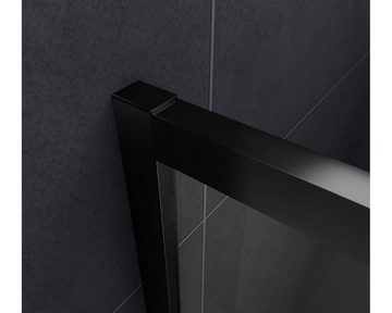 Home Systeme Walk-in-Dusche LONDON Schwarz Duschtrennwand Duschkabine Duschabtrennung Duschwand