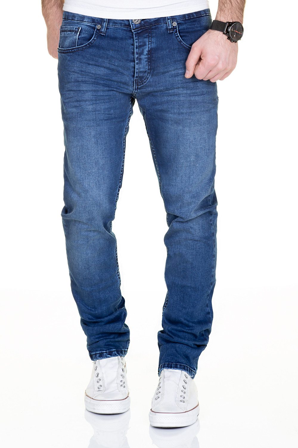 MERISH Slim-fit-Jeans MERISH Jeans Herren Destroyed Hose Used-Look Jeanshos günstig online kaufen