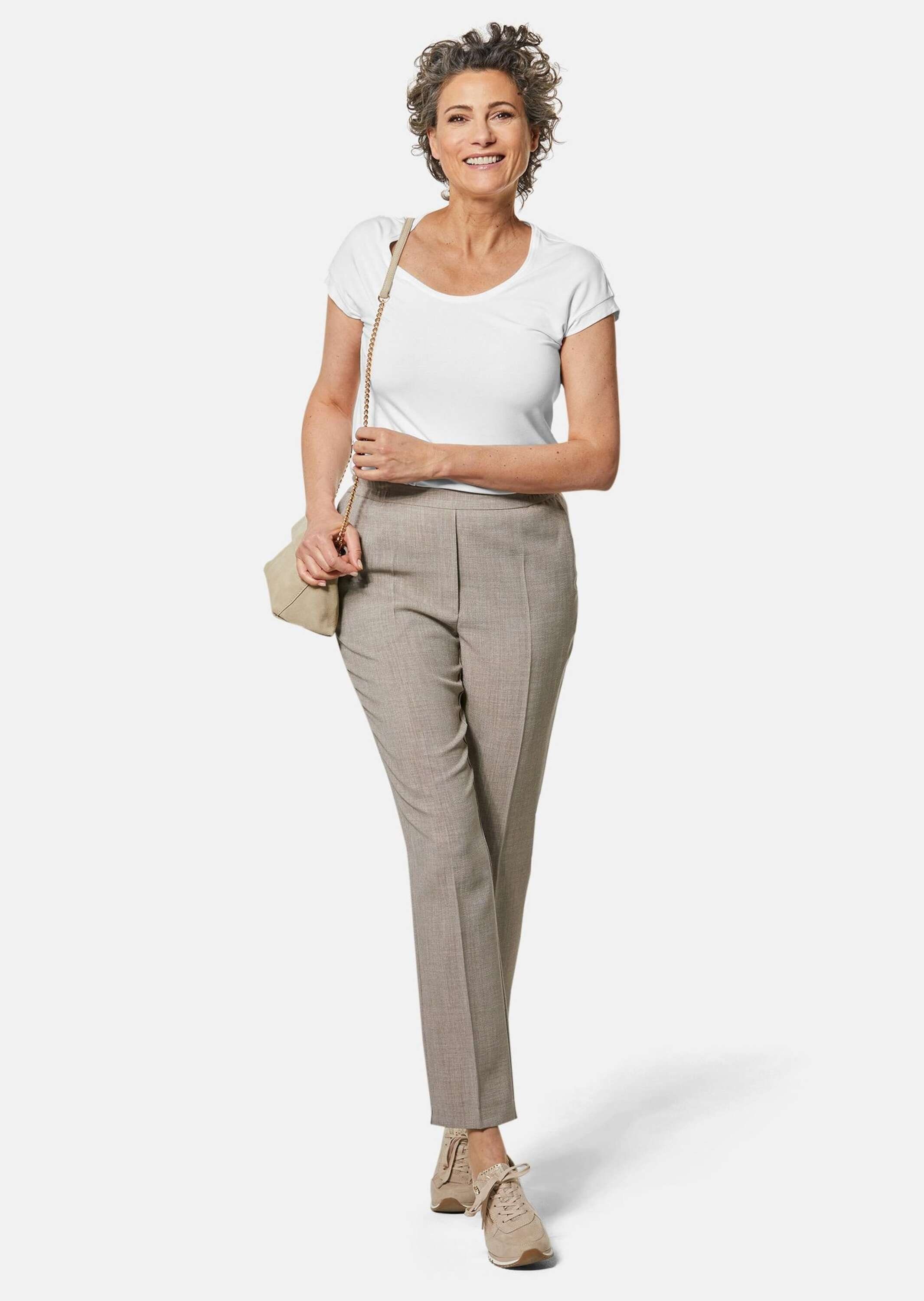 GOLDNER Schlupfhose Schlupfhose Martha in knitterarmer Leinenoptik