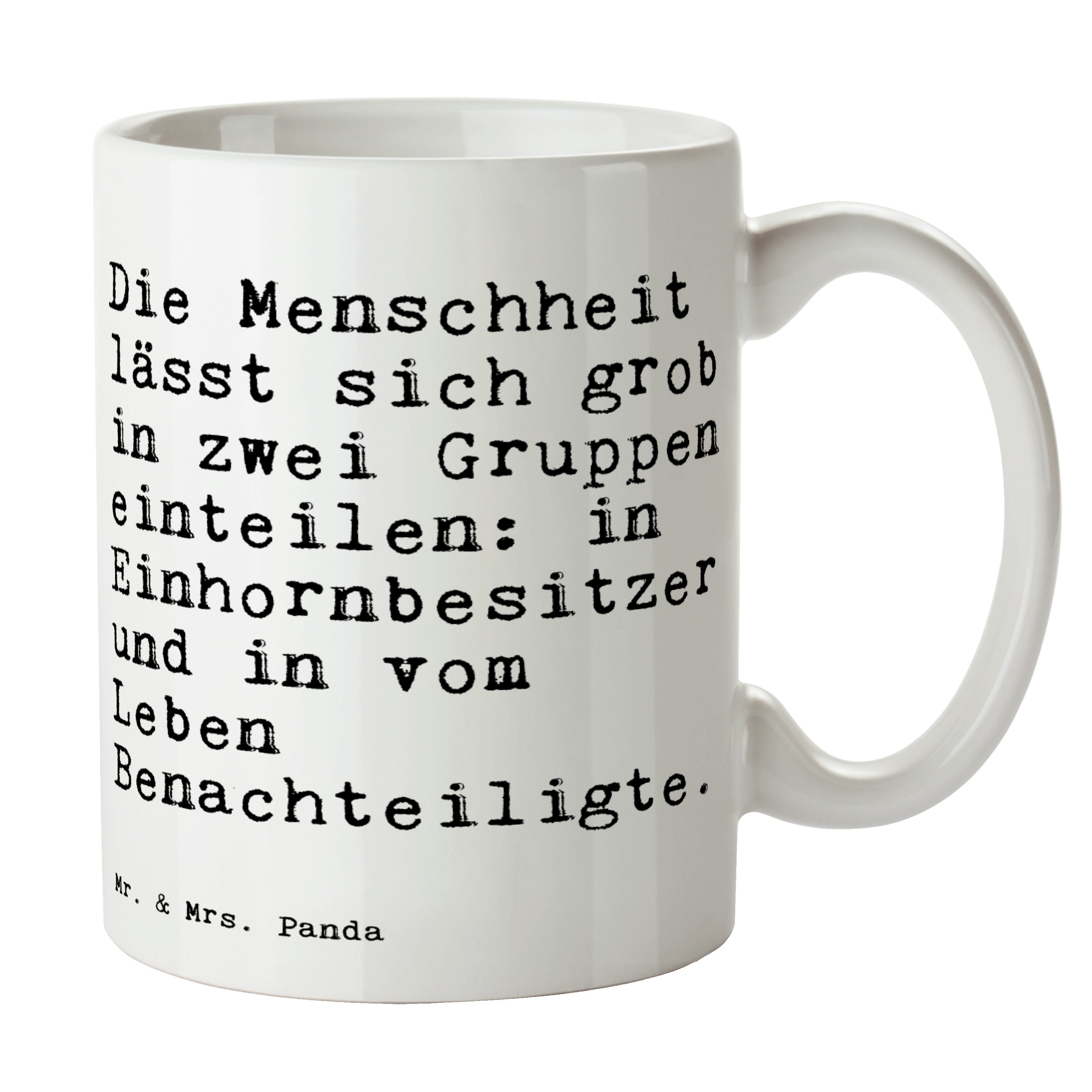 Mr. & Mrs. Panda Tasse »Die Menschheit lässt sich... Weiß Danke