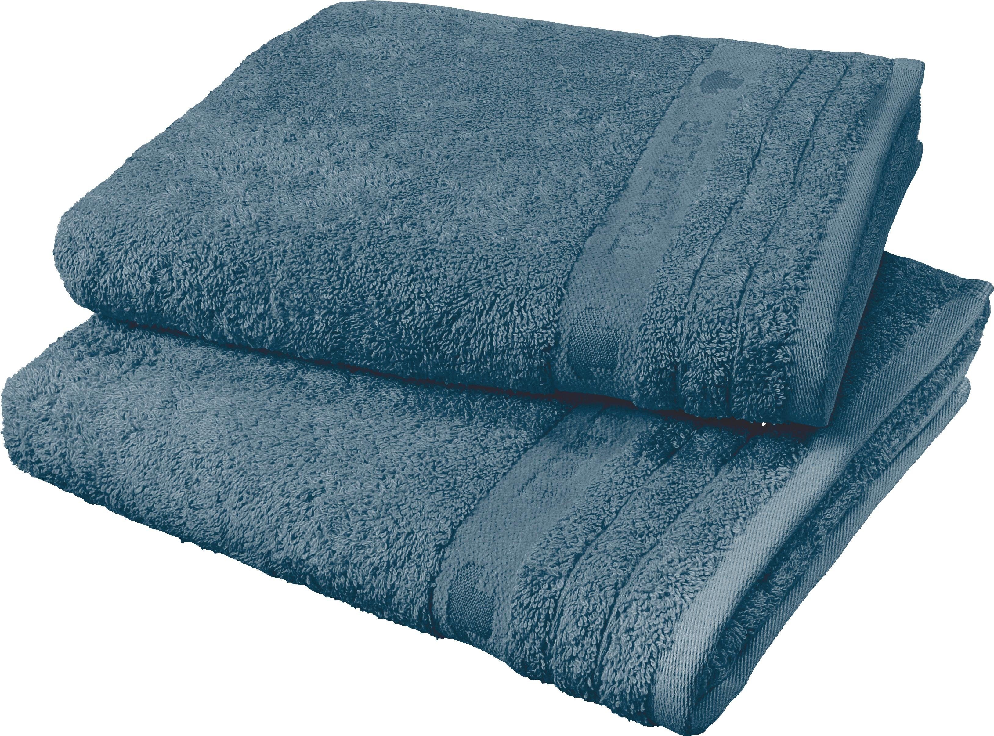 TOM TAILOR HOME Handtücher Color Bath, Walkfrottee (2-St), im Set, mit Logo in Bordüre Denim