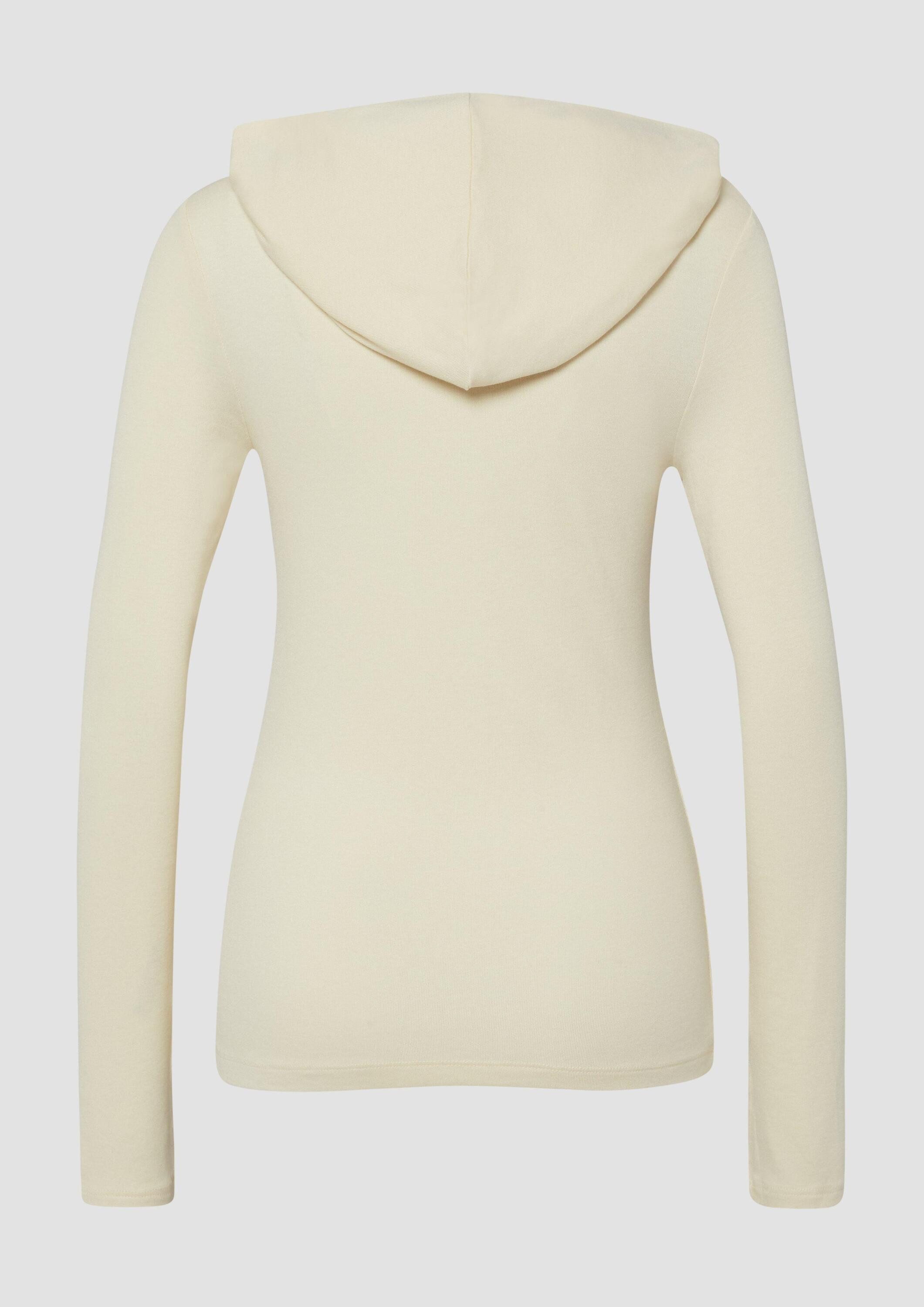 s.Oliver Langarmshirt T-Shirt Kapuzenshirt aus leichtem Jersey im Slim Fit günstig online kaufen