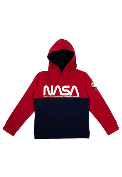 United Labels® Sweatshirt NASA Hoodie für Jungen Kapuzenpullover Pullover Kapuze Schwarz/Rosa