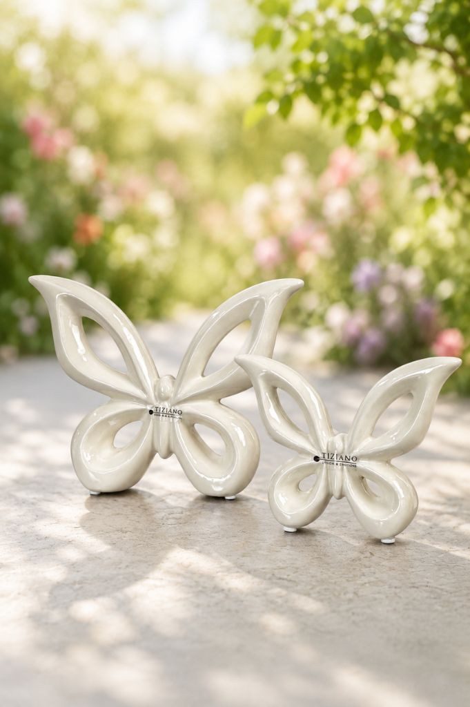 TIZIANO - DESIGN & EMOTIONS Dekofigur Schmetterling Lia creme-weiß