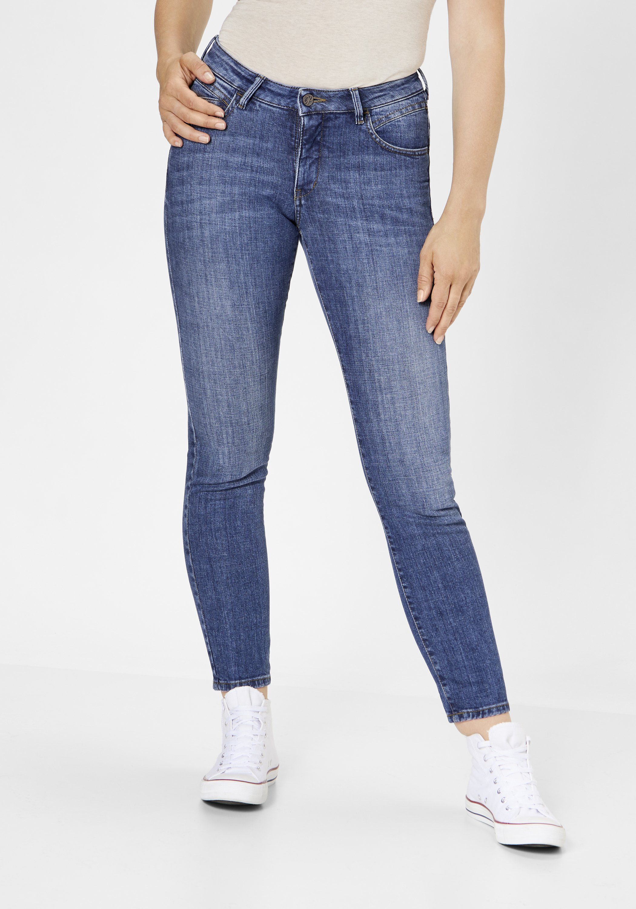 Paddock's Skinny-fit-Jeans LUCY Skinny-Fit Röhrenjeans mit Handwork & 3D Fa günstig online kaufen