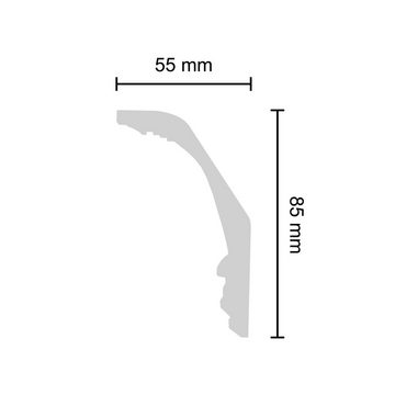Decosa Zierleiste Decosa Stuckleiste G40, 55 x 85 mm, Länge: 2 m, Kleben, Polystyrol (Styropor), 1-St.