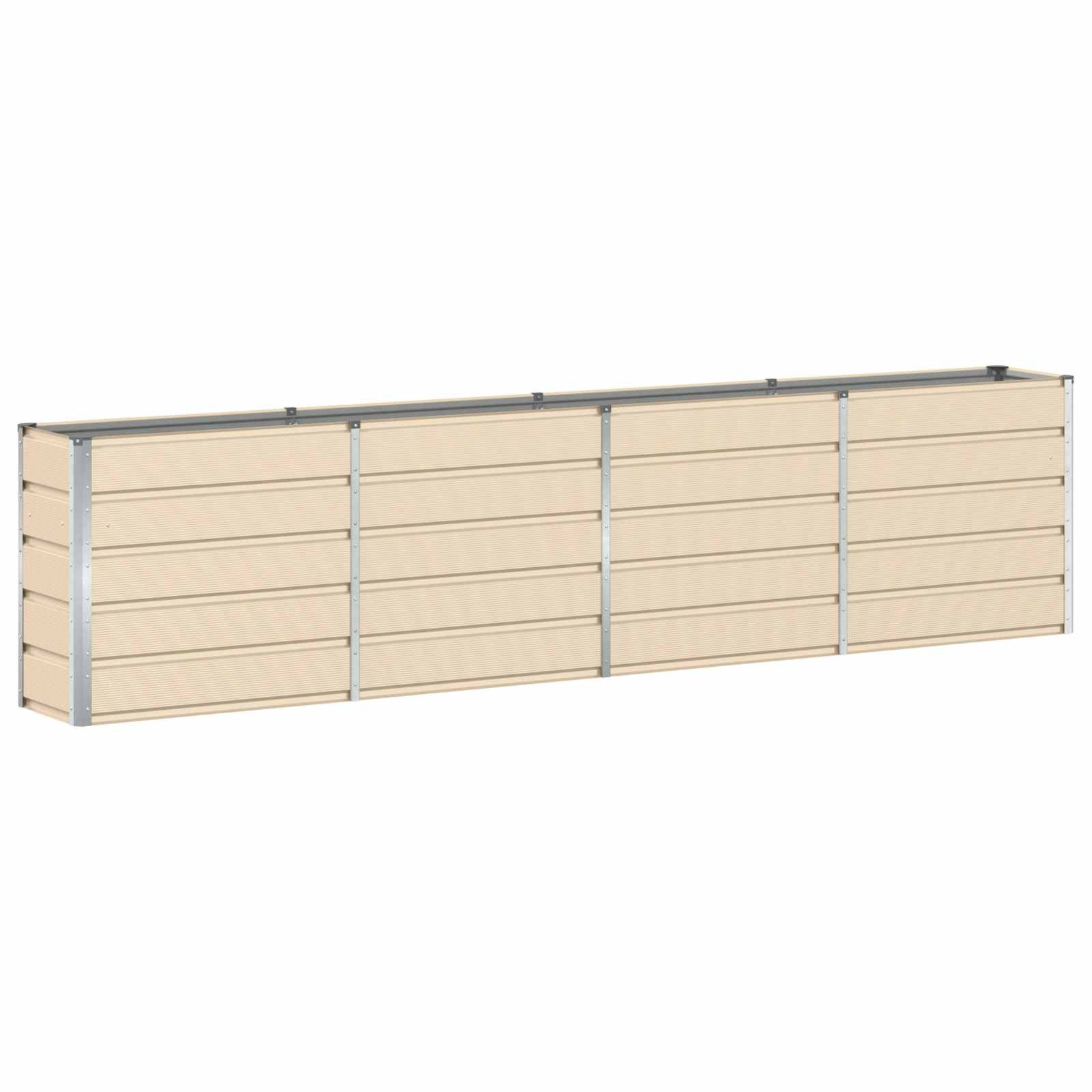 vidaXL Blumentopf Pflanzkübel Elfenbein 320 x 40 x 75 cm Stahl (1 St)