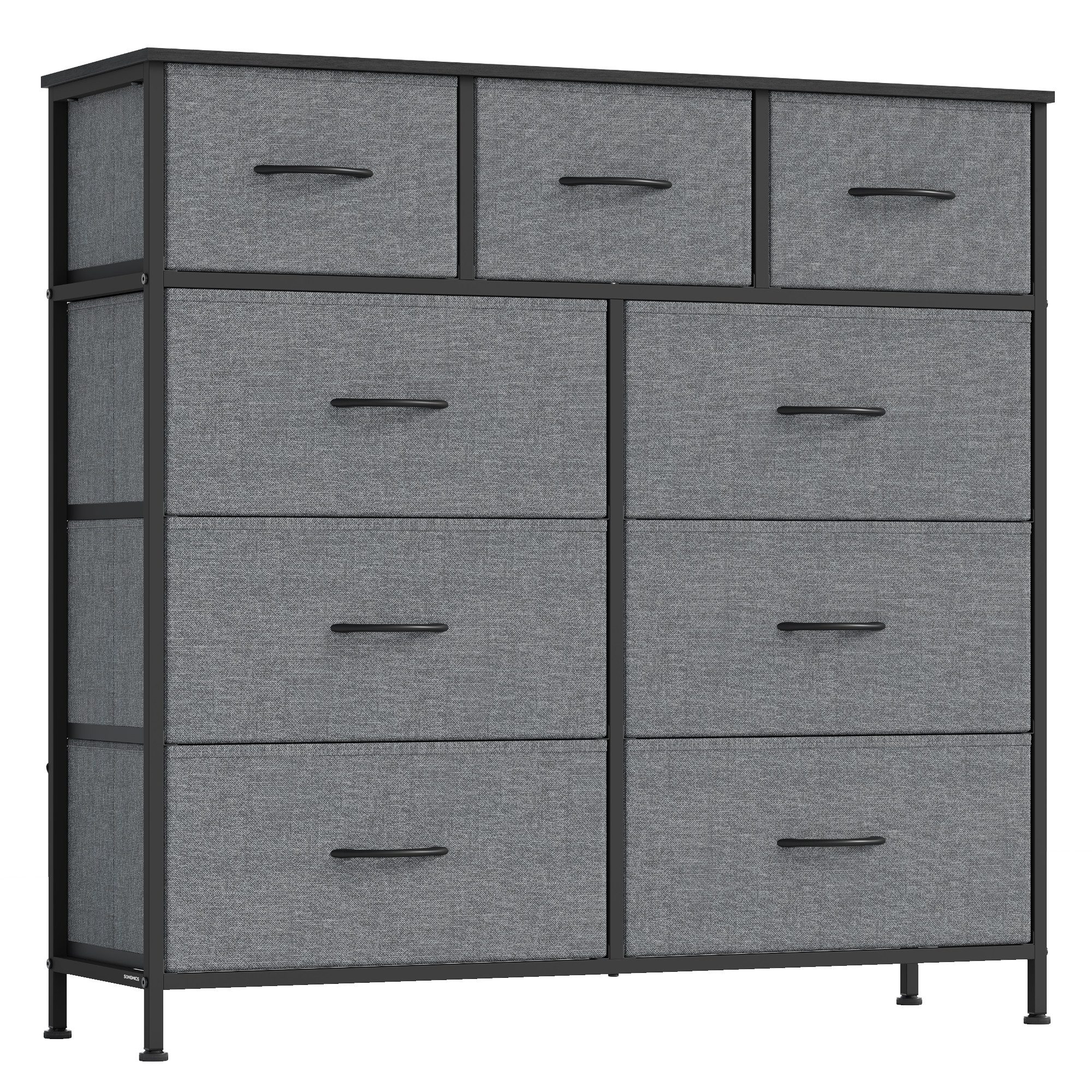 SONGMICS Kommode Schrank, Aufbewahrungsschrank, Stahl, MDF, Vliesstoff, für Schlafzimme