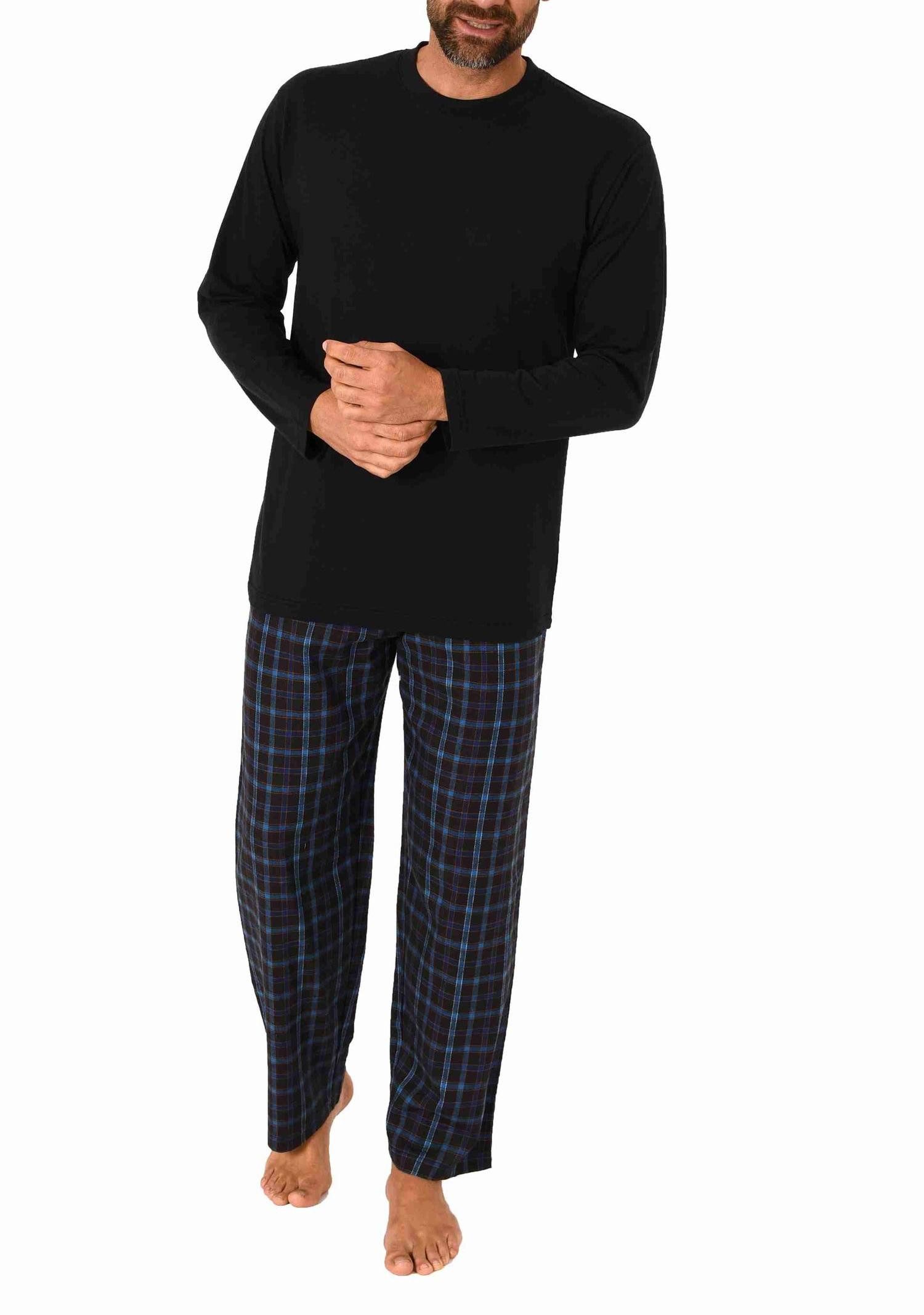 Pyjama Herren Schlafanzug lang Pyjama Set mit Flanell Hose - 222 10 871