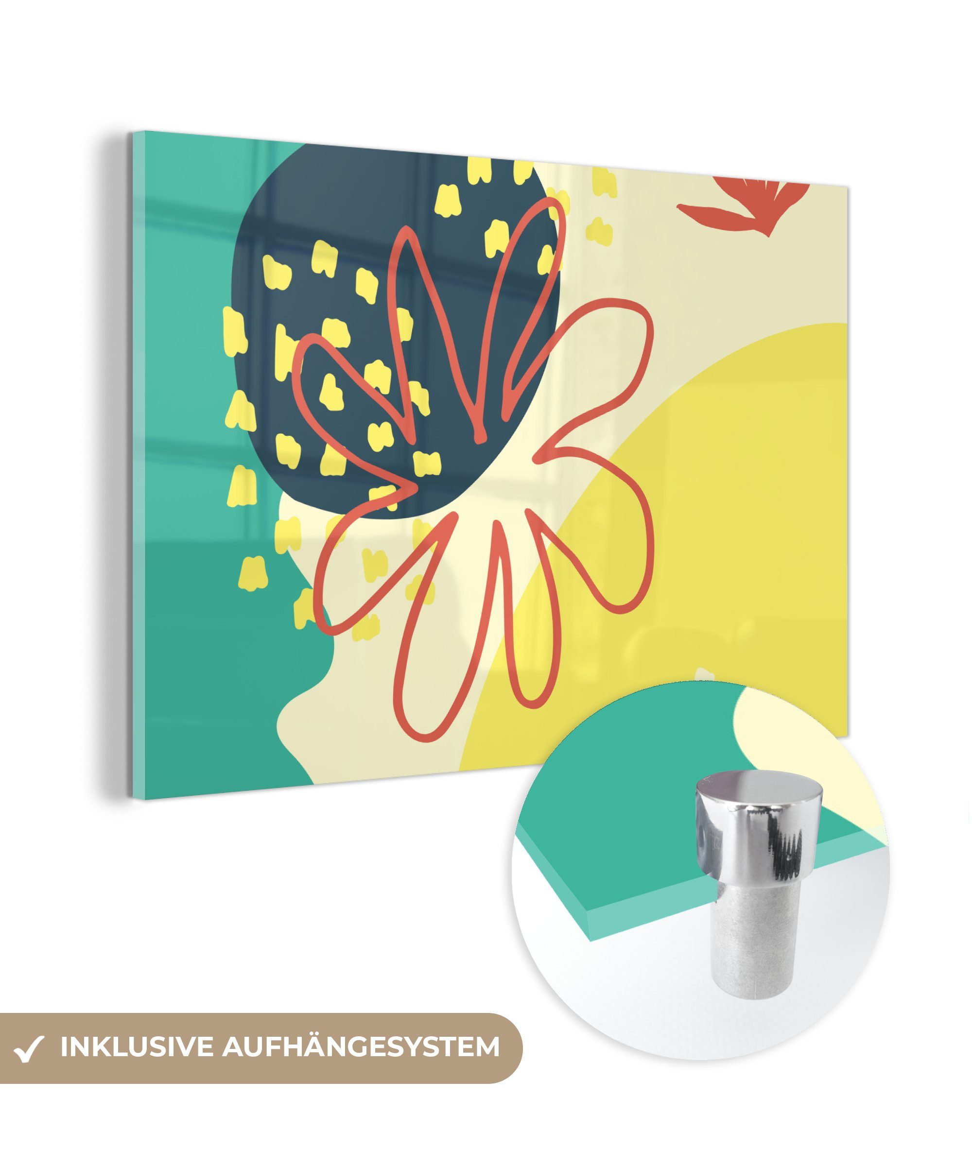 MuchoWow Acrylglasbild Sommer - Blume - Pastell, (1 St), Acrylglasbilder Wohnzimmer & Schlafzimmer