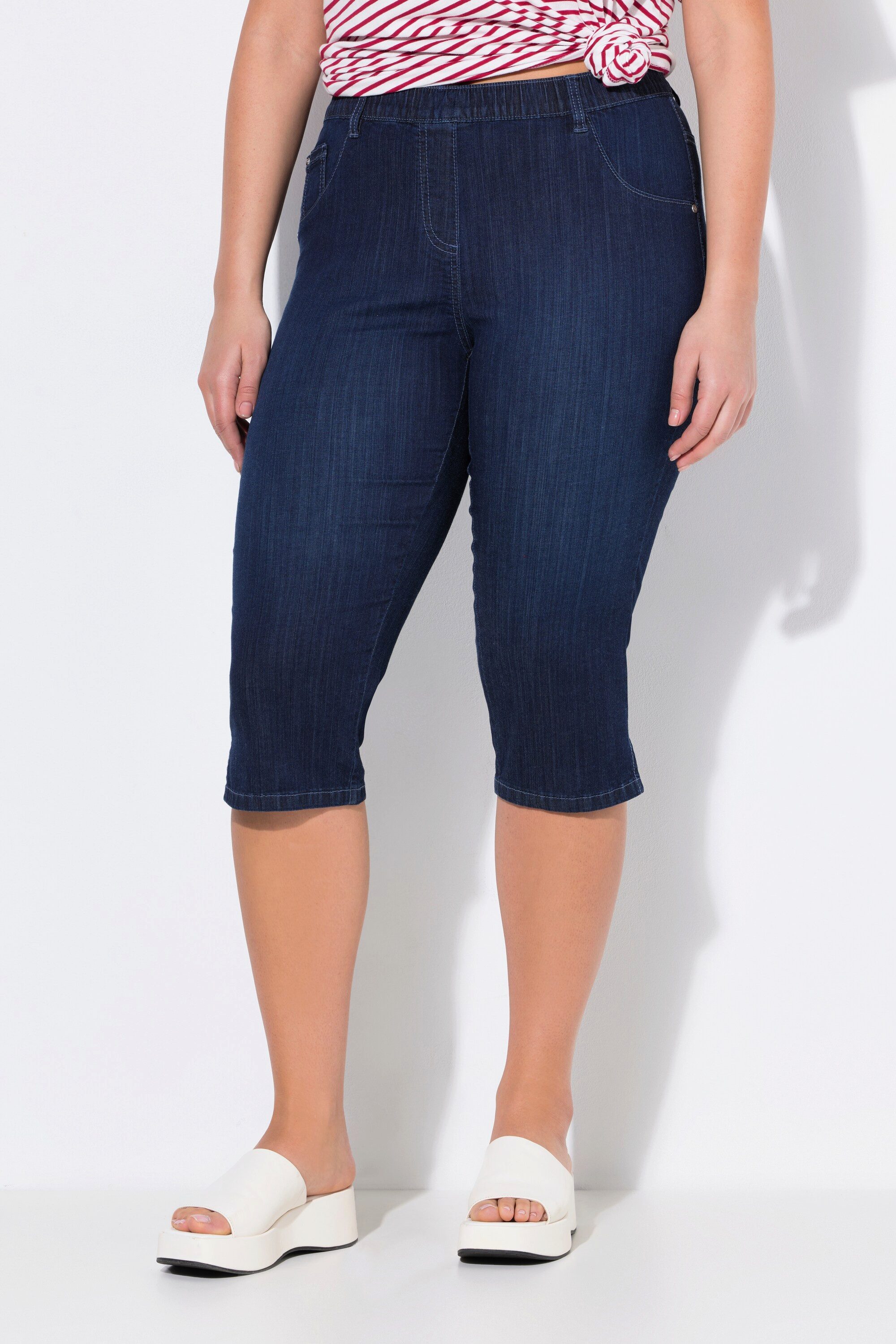 Regular-fit-Jeans Jeans-Capri Sienna schmales Bein Elastikbund