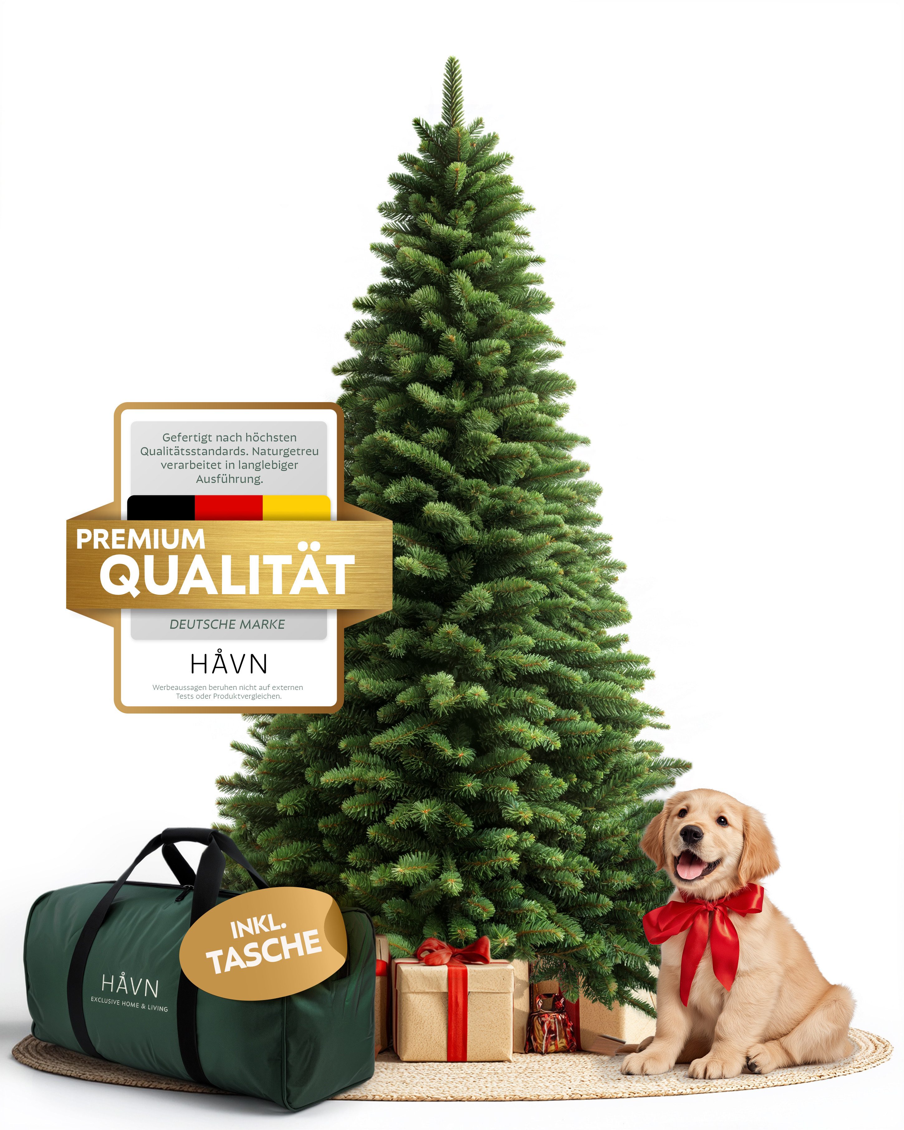 HAVN Künstlicher Weihnachtsbaum Håvn ® Premium Künstlicher Tannenbaum Nordlys, Künstlicher Weihnachtsbaum mit PVC-Ästen & PE-Spritzguss-Spitzen