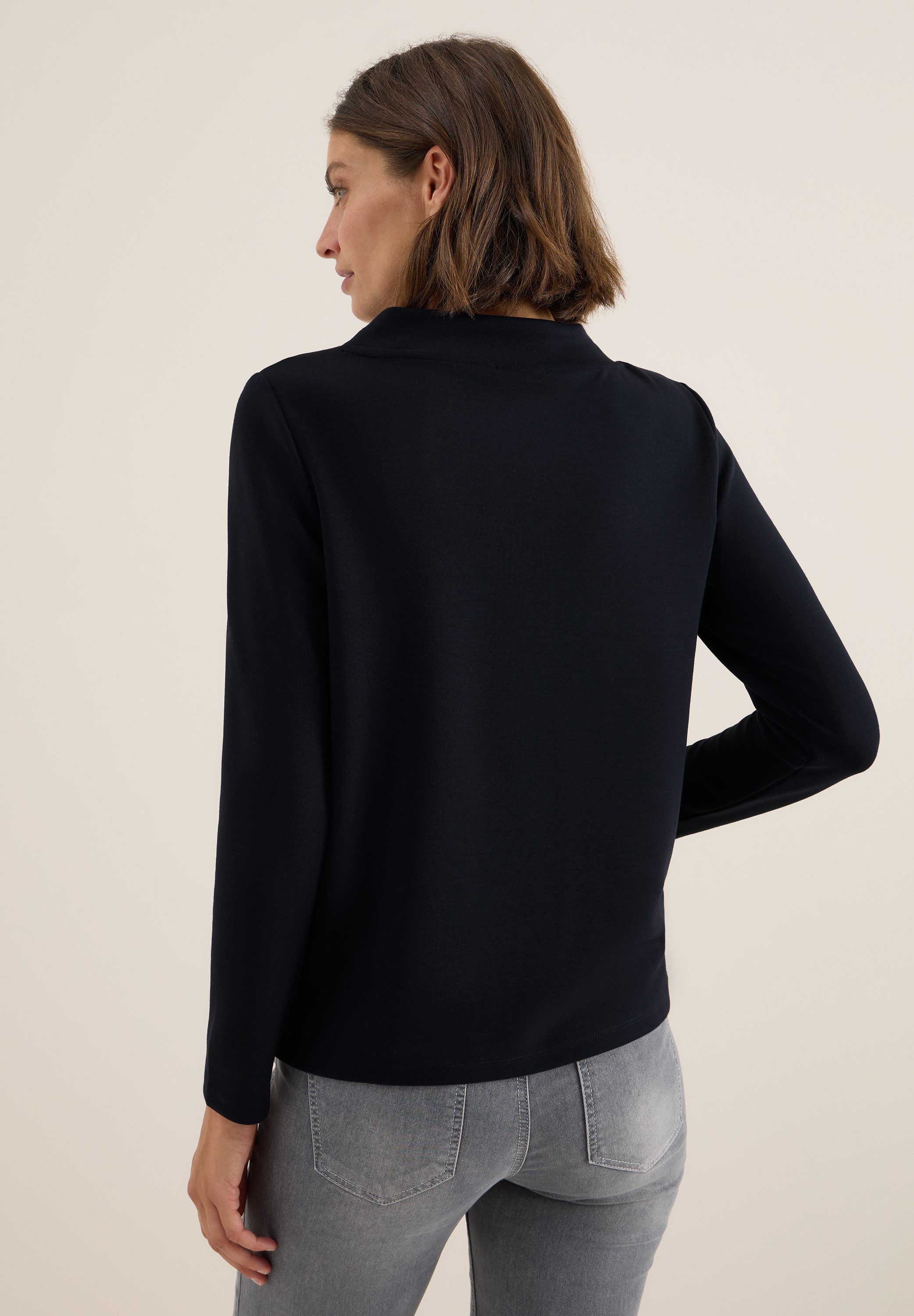 CECIL Langarmshirt mit Tunnelzugband am Kragen günstig online kaufen