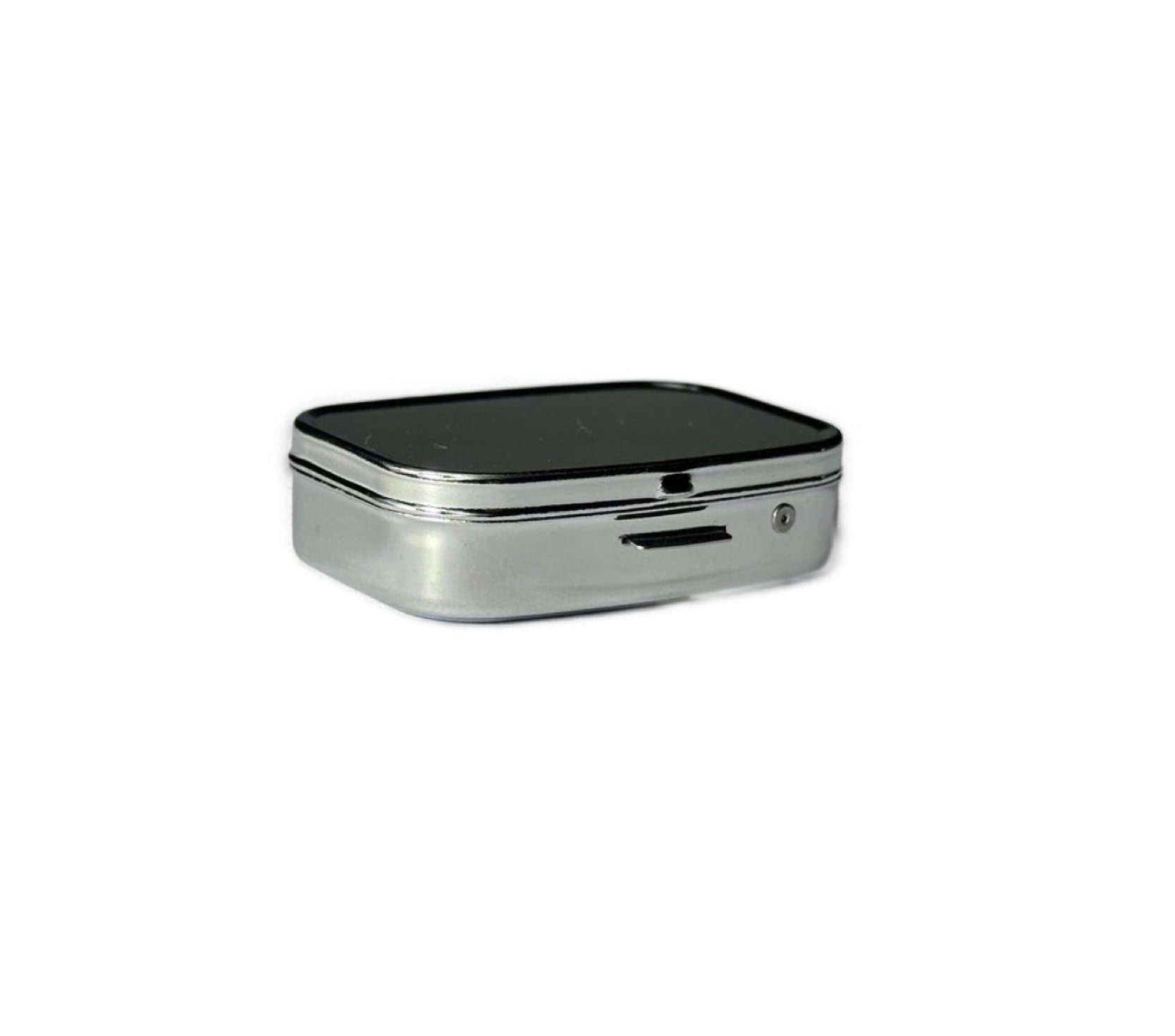 Paletti Pillendose Edelstahl Pillendose mit 2 Fächern - 5,5 x 4 x 1,5 cm - Tablettendose