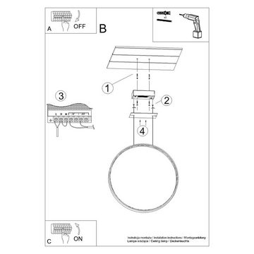 etc-shop LED Pendelleuchte, Pendelleuchte Wohnzimmerleuchte Deckenlampe Hängelampe Gold 50W