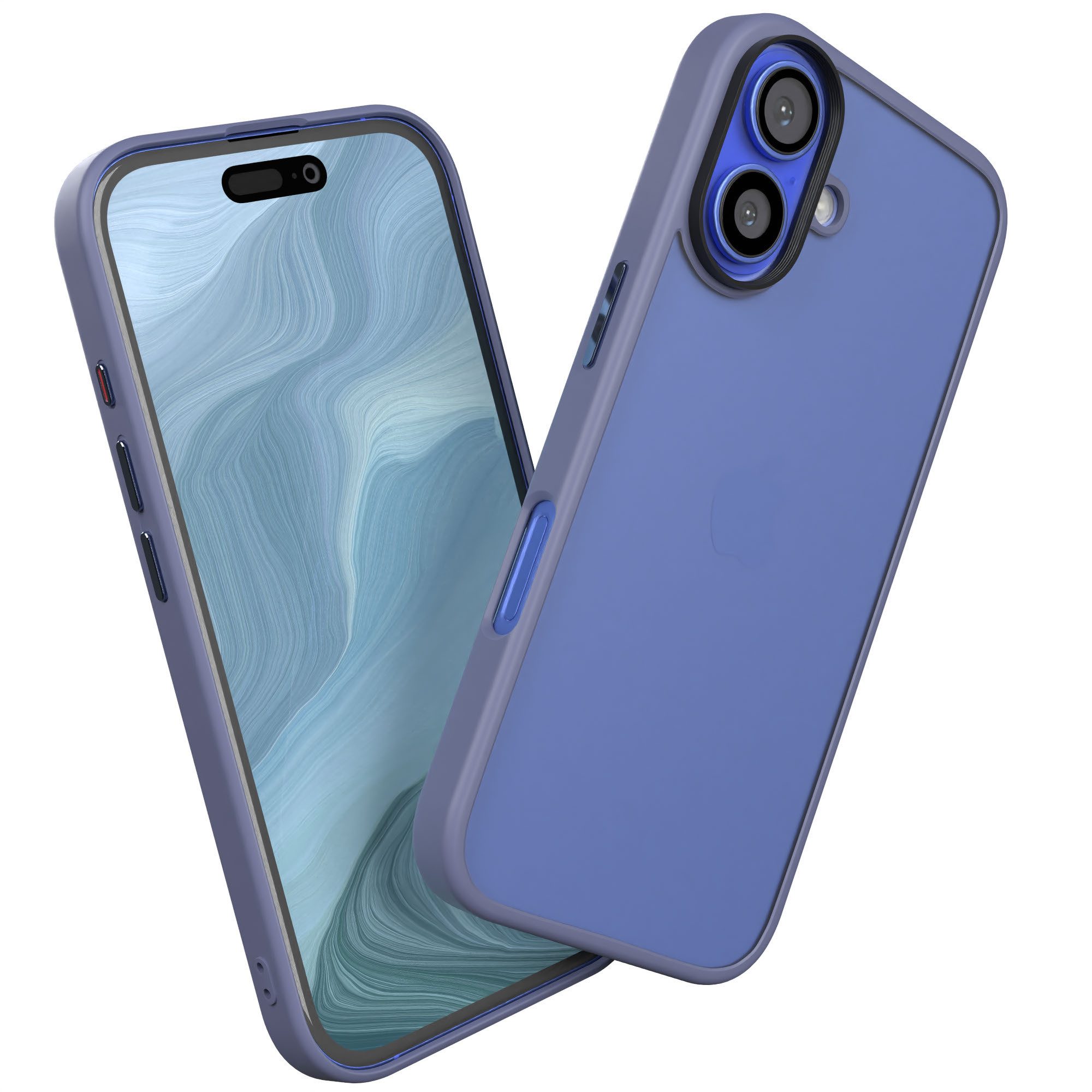 EAZY CASE Handyhülle Outdoor Case für Apple iPhone 16 6,1 Zoll, Hybrid Handyhülle kratzfest Smart Slimcover Transparent Robust Blau