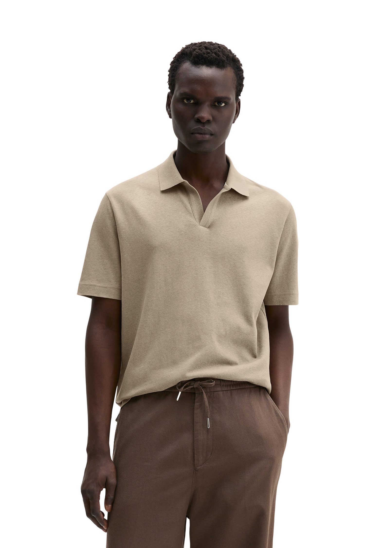 Marc O'Polo Poloshirt aus Baumwoll-Leinen-Mix