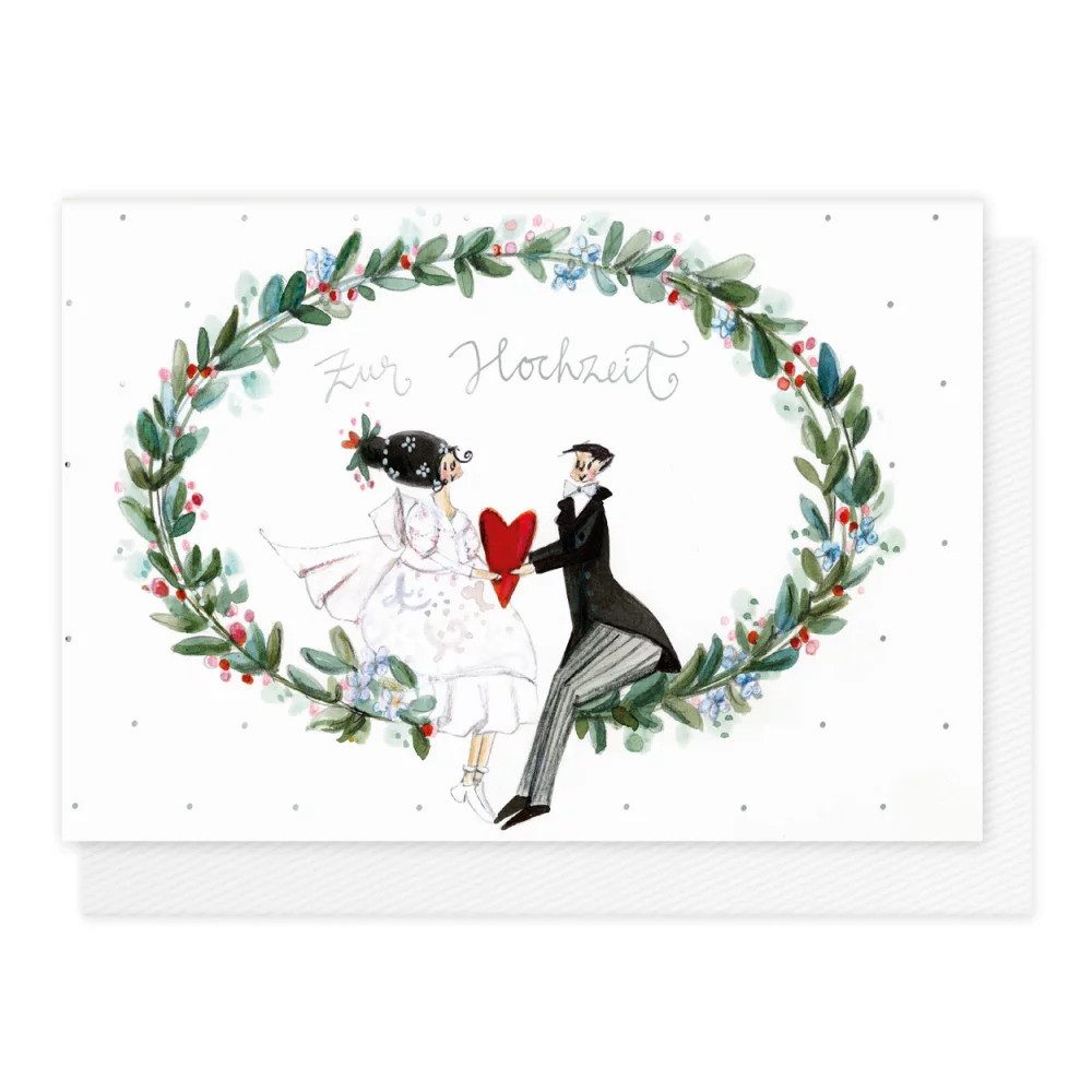 Grätz Verlag Geschenkkarte Klappkarte Hochzeit, Silberfolienprägung