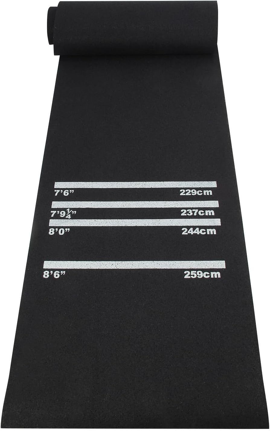 Youyijia Dartmatte Dartmatte mit 4 Abwurfdistanzen, 300 cm x 62 cm