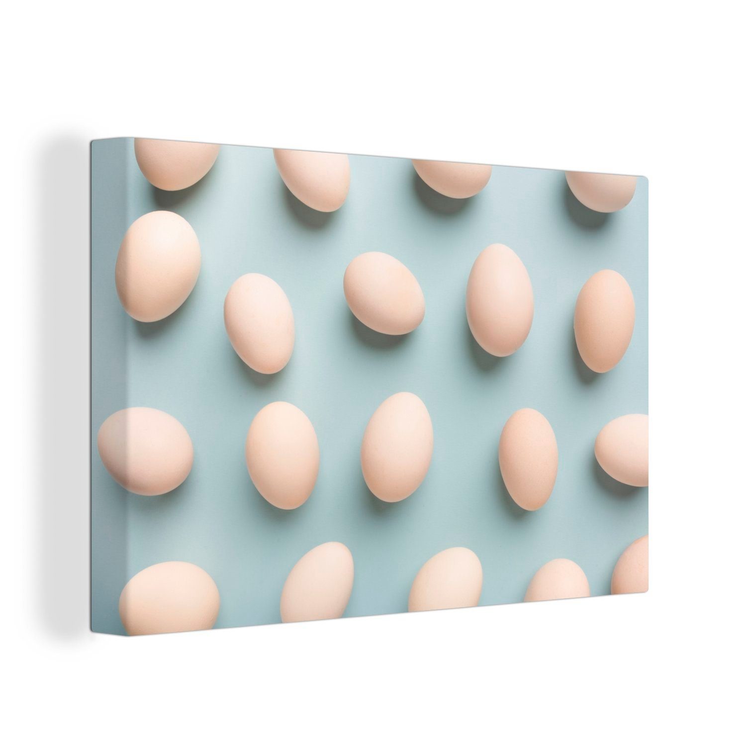 OneMillionCanvasses® Leinwandbild Ei, (1 St), Wandbild Leinwandbilder, Aufhängefertig, Wanddeko, 30x20 cm | Leinwandbilder