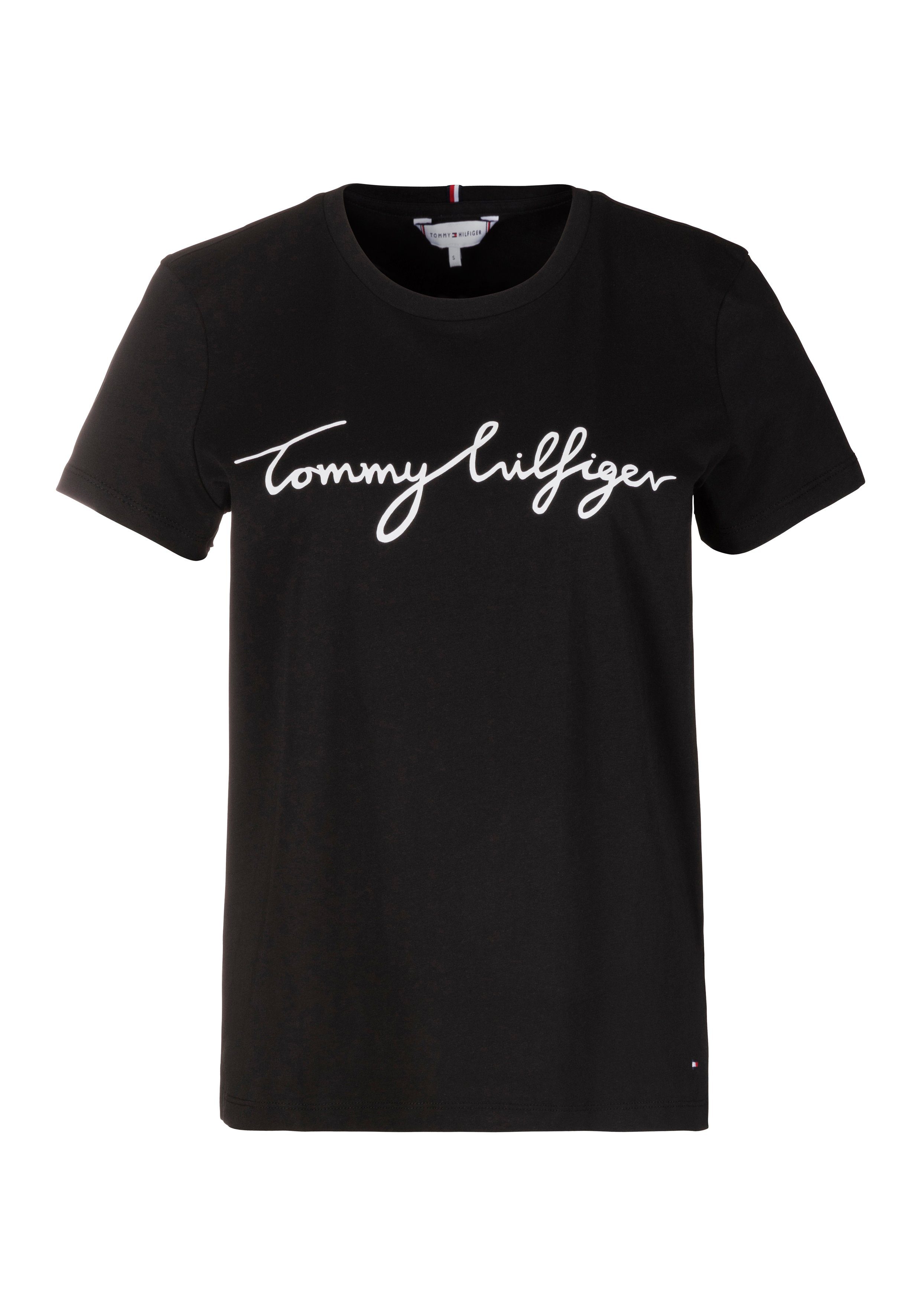 Tommy Hilfiger T-Shirt REG C-NK SIGNATURE TEE SS mit Logoschriftzug