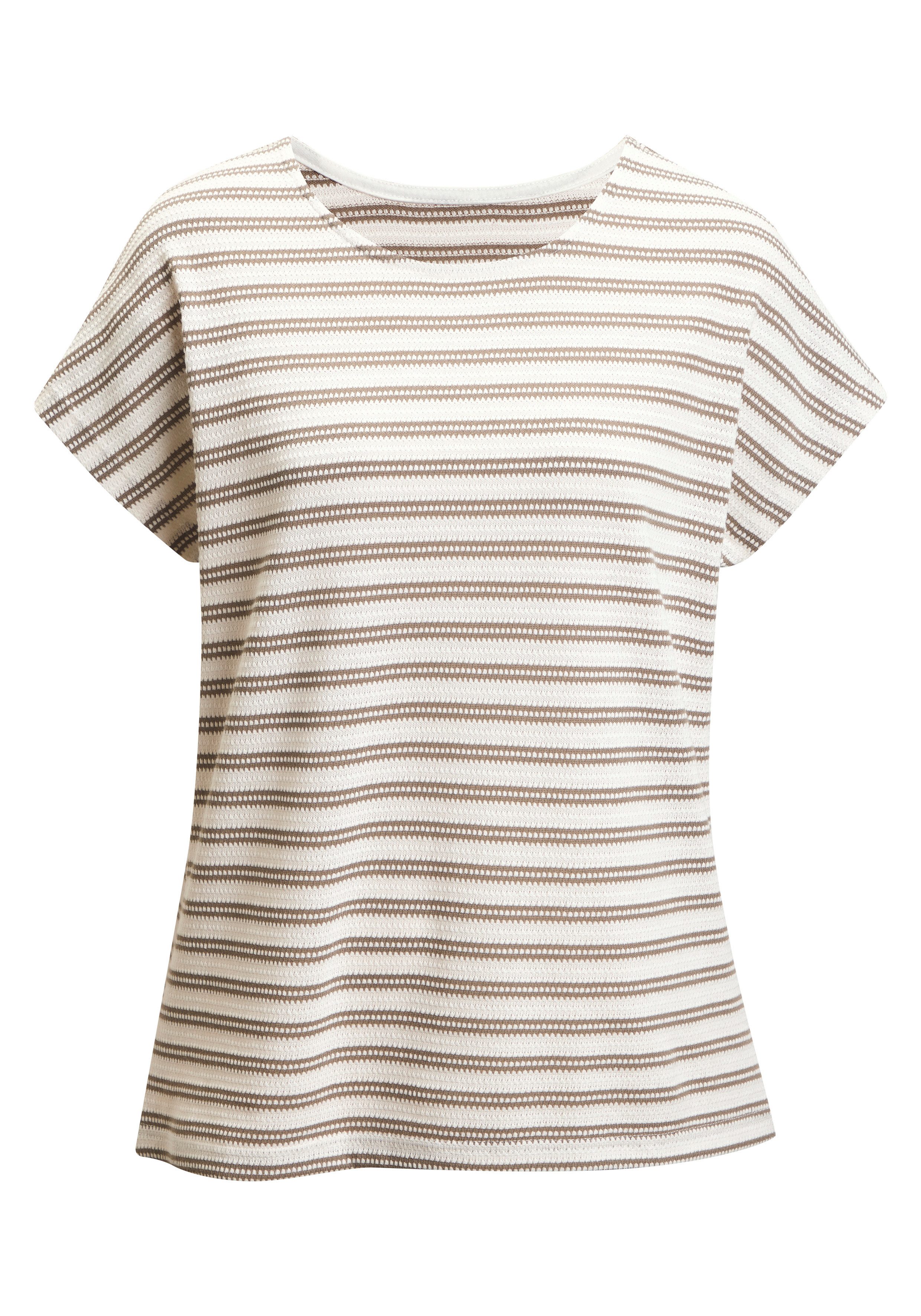 Vivance by Lascana Kurzarmshirt mit modischem Streifenmuster aus angenehmer Baumwoll-Strickqualität – Bild 2 von 5