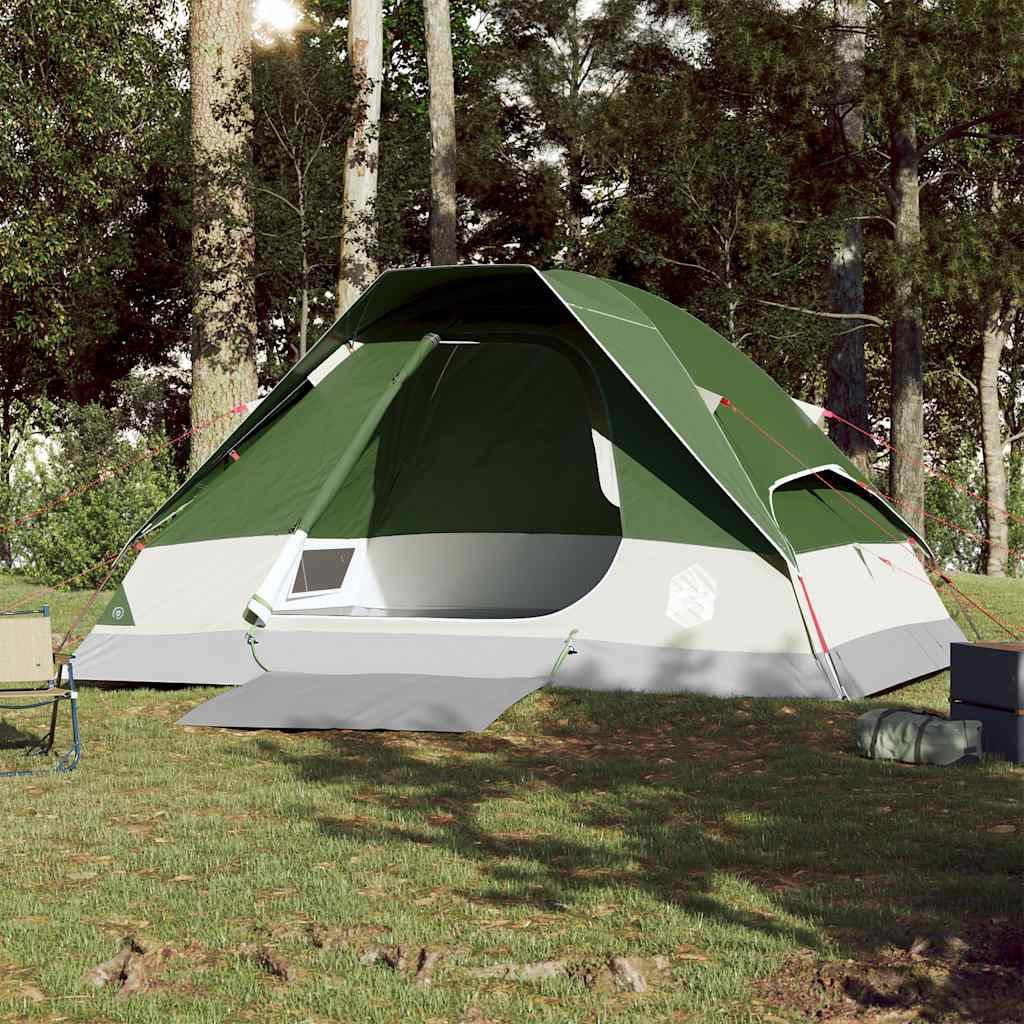 furnicato Faltzelt Camping Kuppelzelt 274x213x150 cm Grün, (1 tlg), Wetterfestes Familienzelt für 4 Personen mit integriertem E-Anschluss