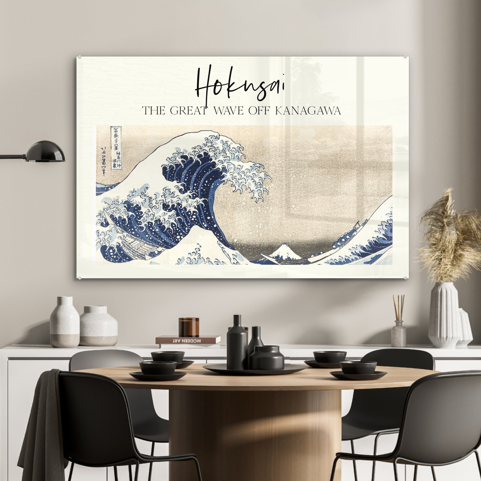 - Japanische (1 Die MuchoWow Kanagawa Acrylglasbild Acrylglasbilder Wohnzimmer - St), große Hokusai Schlafzimmer von Kunst, Welle &