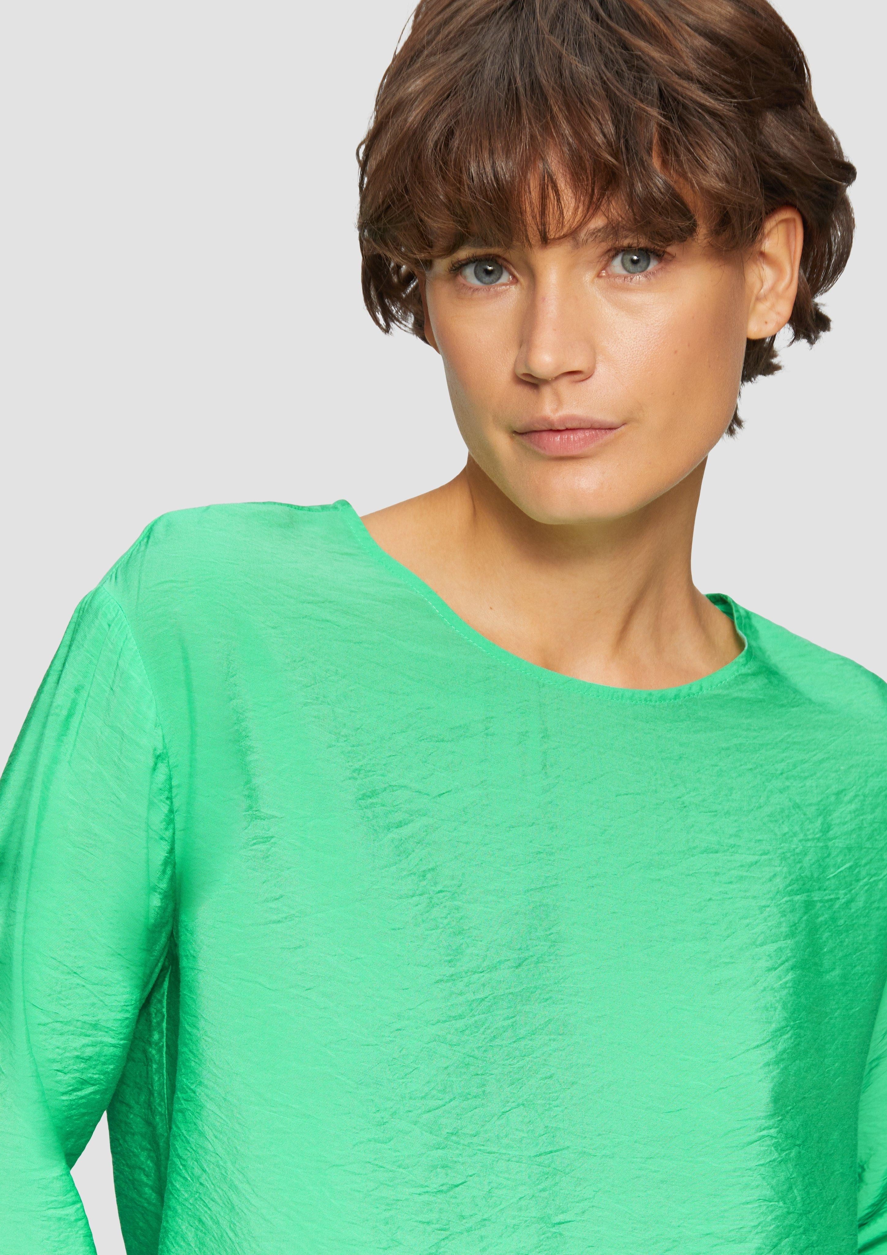 s.Oliver Langarmbluse Viskosemix-Bluse in O-Shape günstig online kaufen
